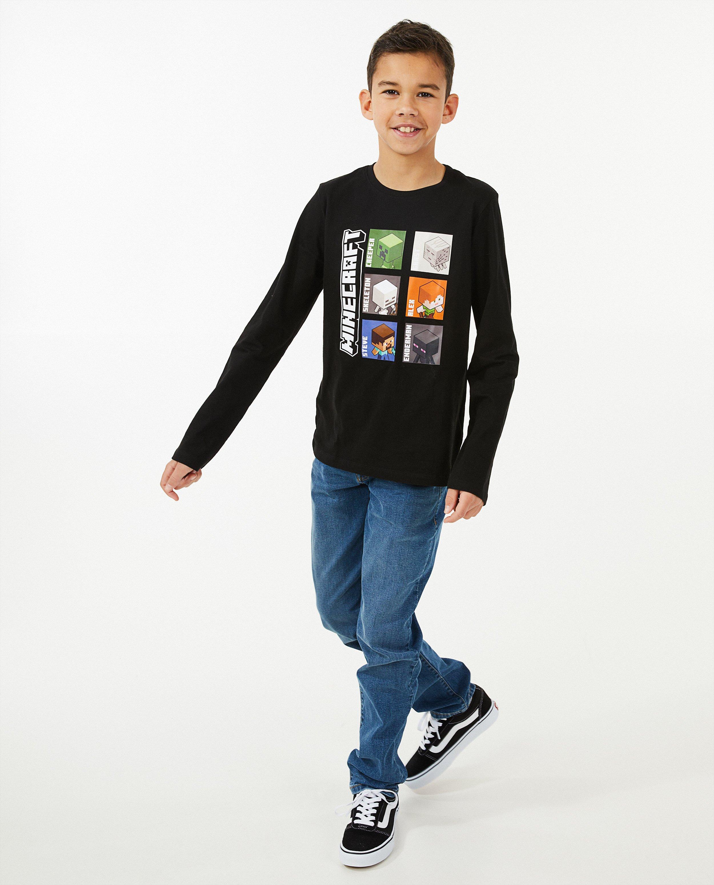 T-shirt noir à manches longues, Minecraft - null - Minecraft