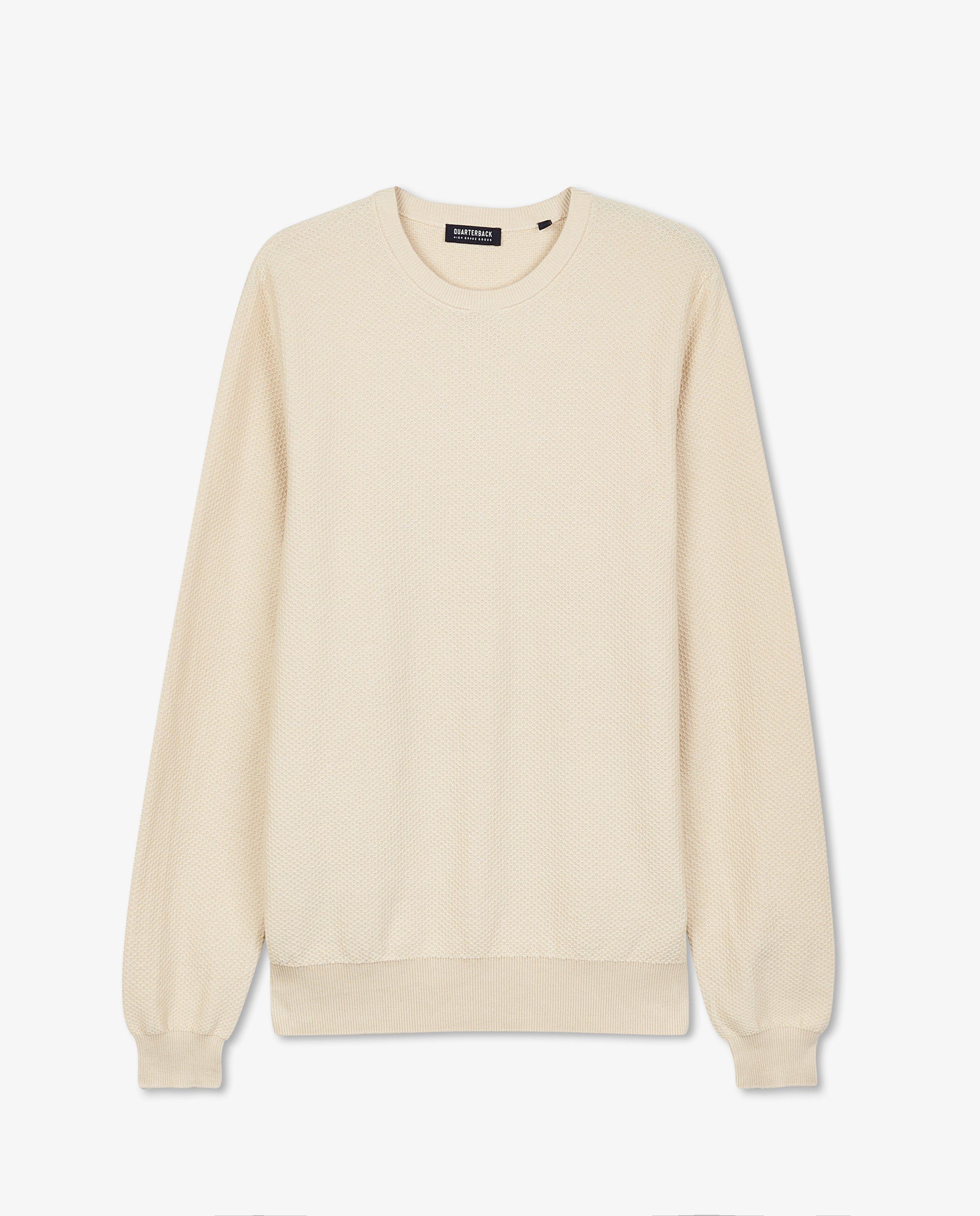 Truien - Offwhite trui met reliëf
