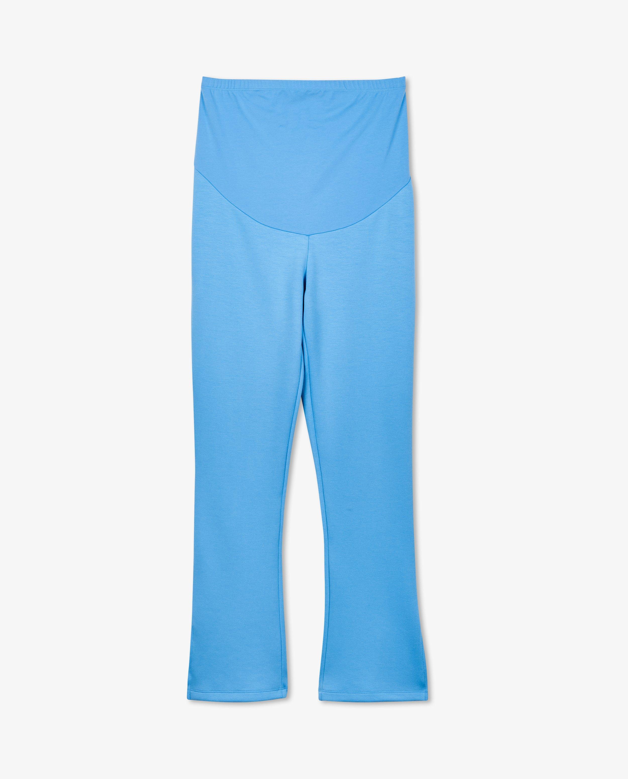 Broeken - Blauwe joggingbroek, flared fit, zwangerschap