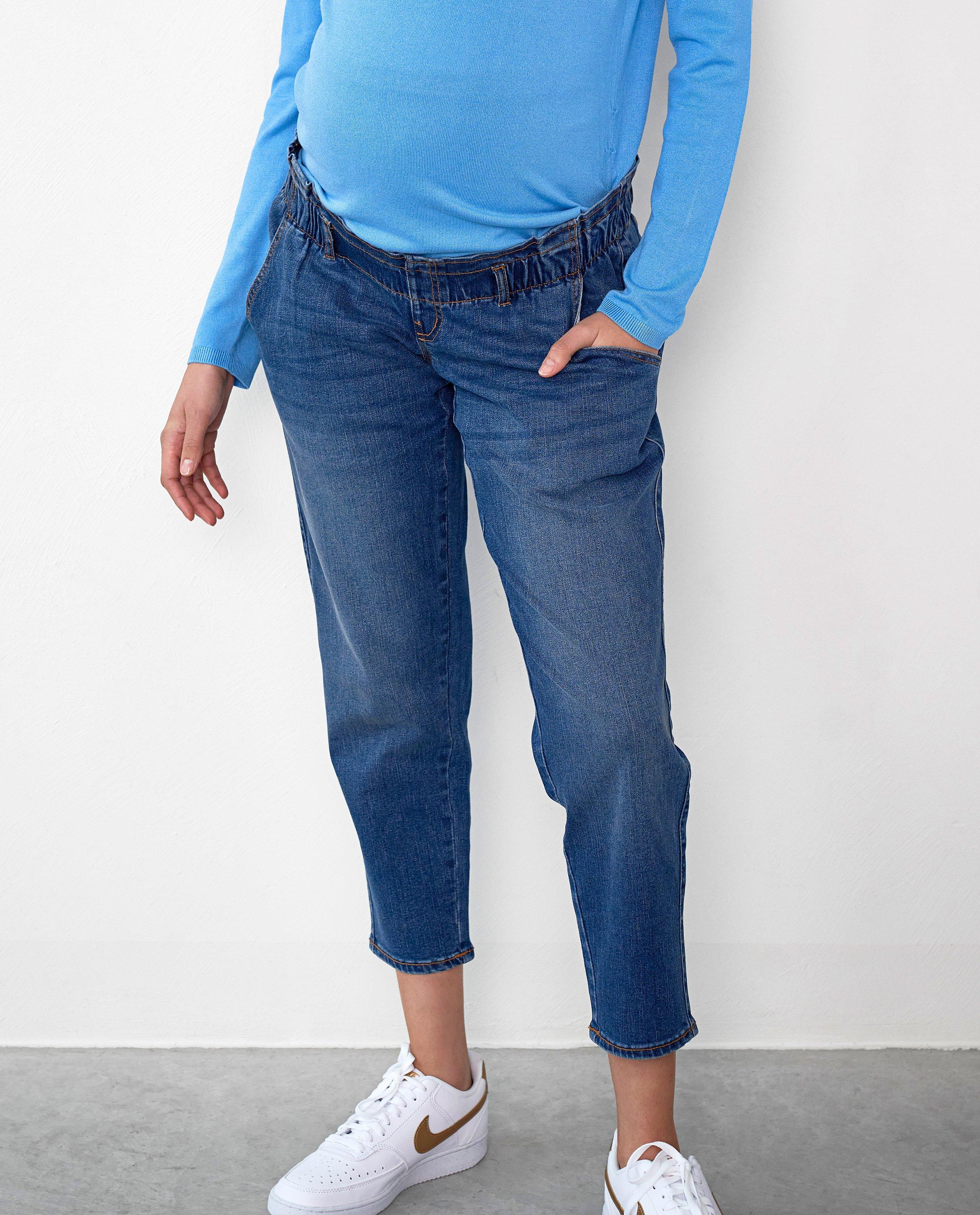 Donkerblauwe zwangerschapsjeans, mom fit - null - Atelier Maman