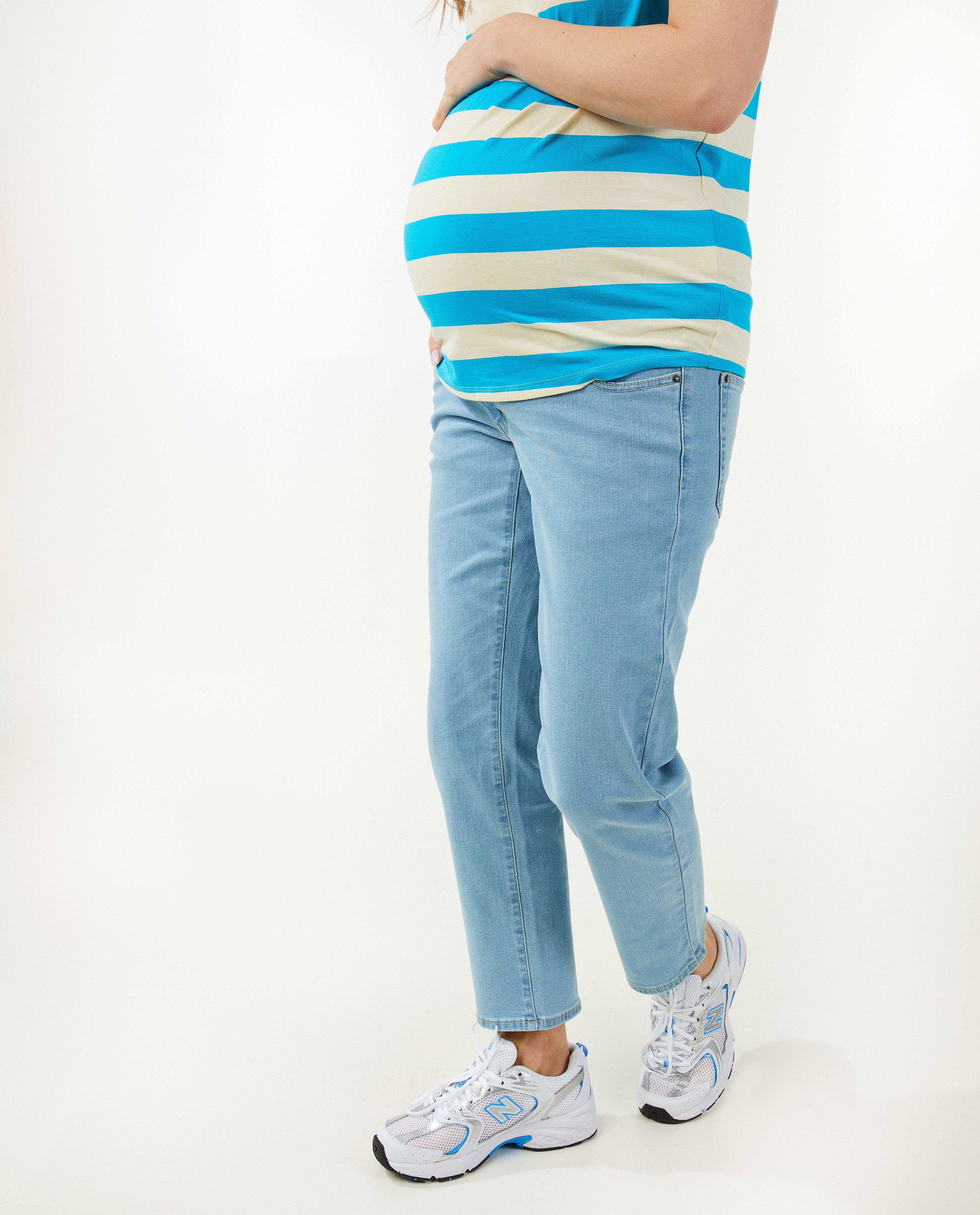 Jeans - Blauwe zwangerschapsjeans, straight fit