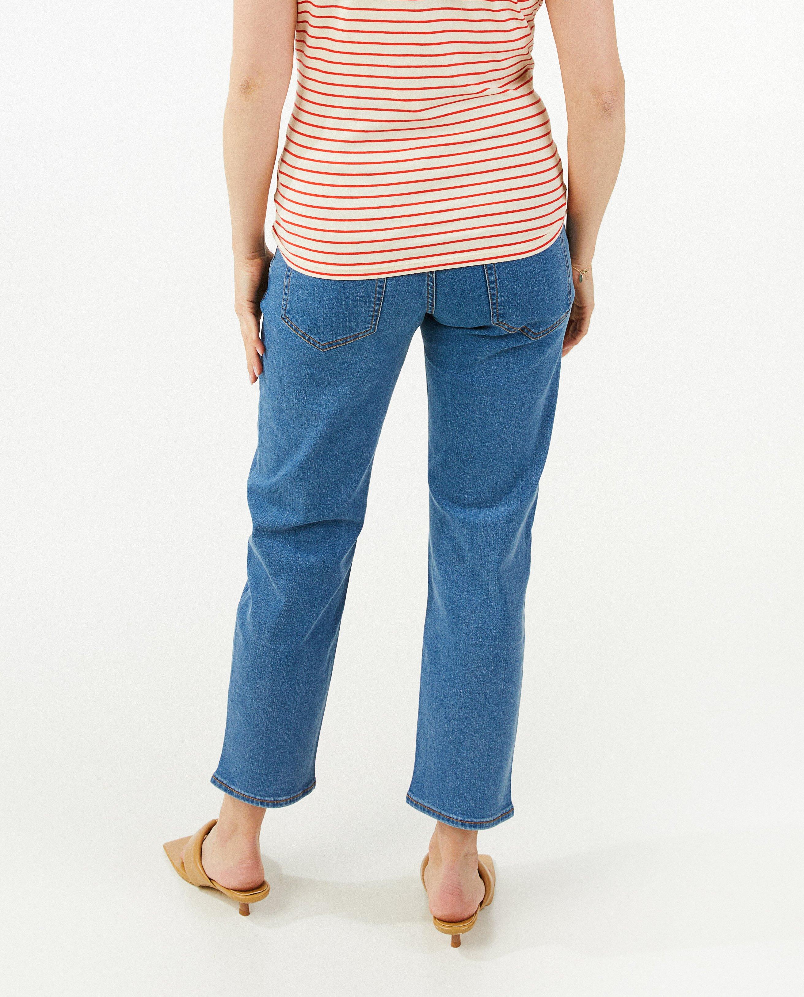 Jeans - Blauwe zwangerschapsjeans, straight fit