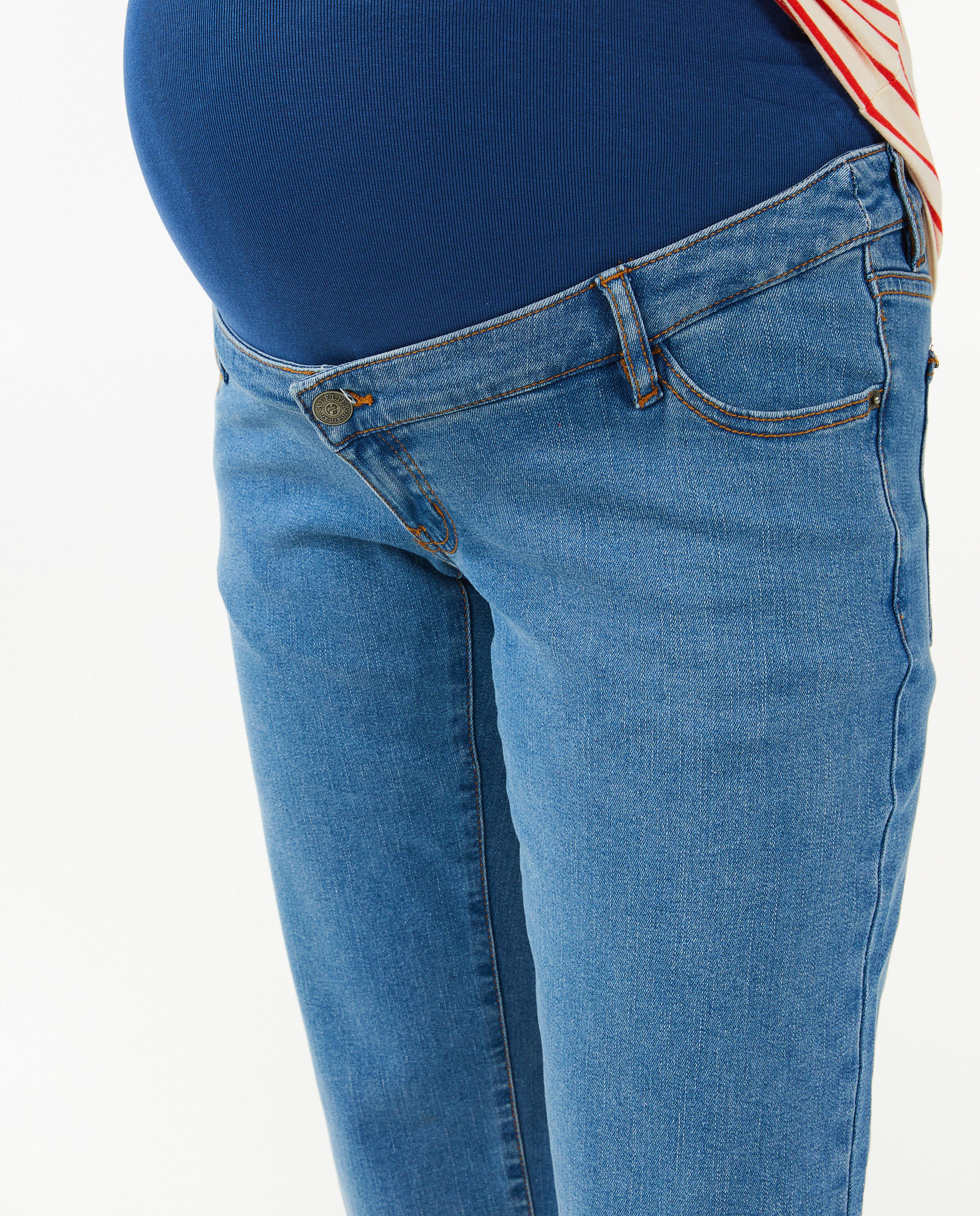 Jeans - Blauwe zwangerschapsjeans, straight fit