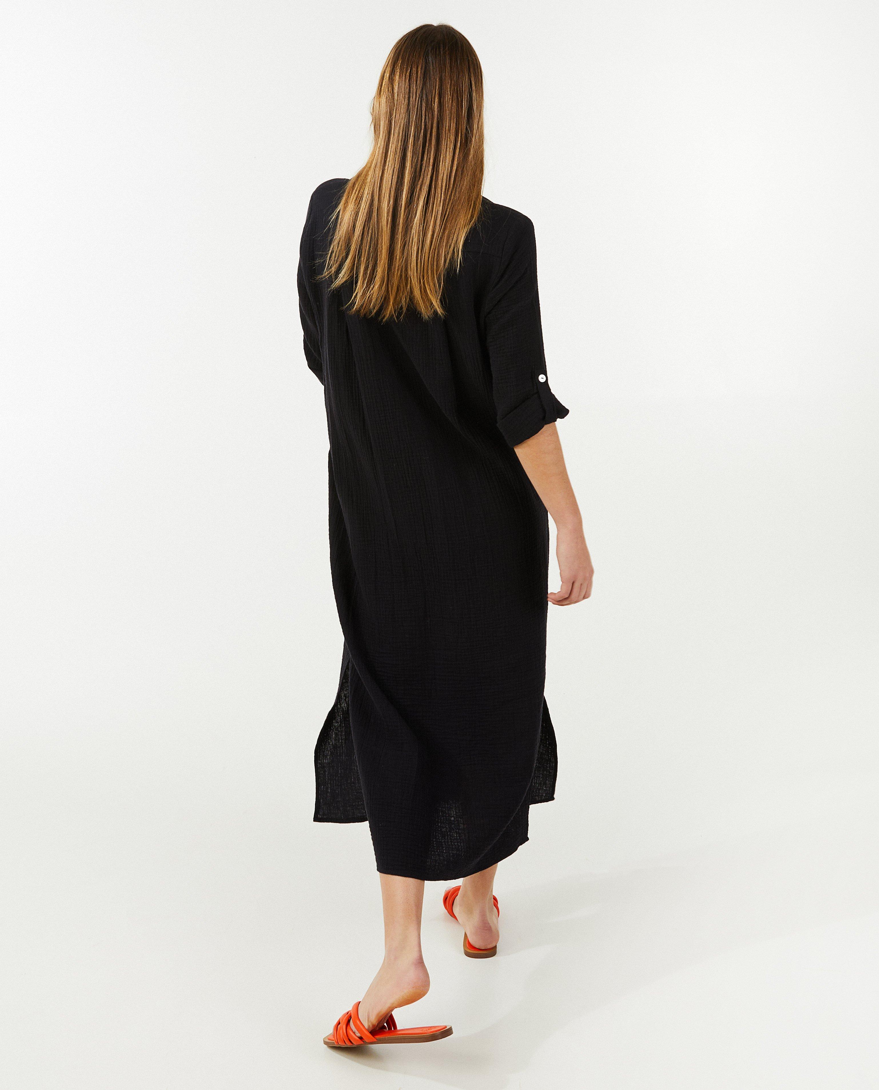 Robes - Longue robe chemise en tétra