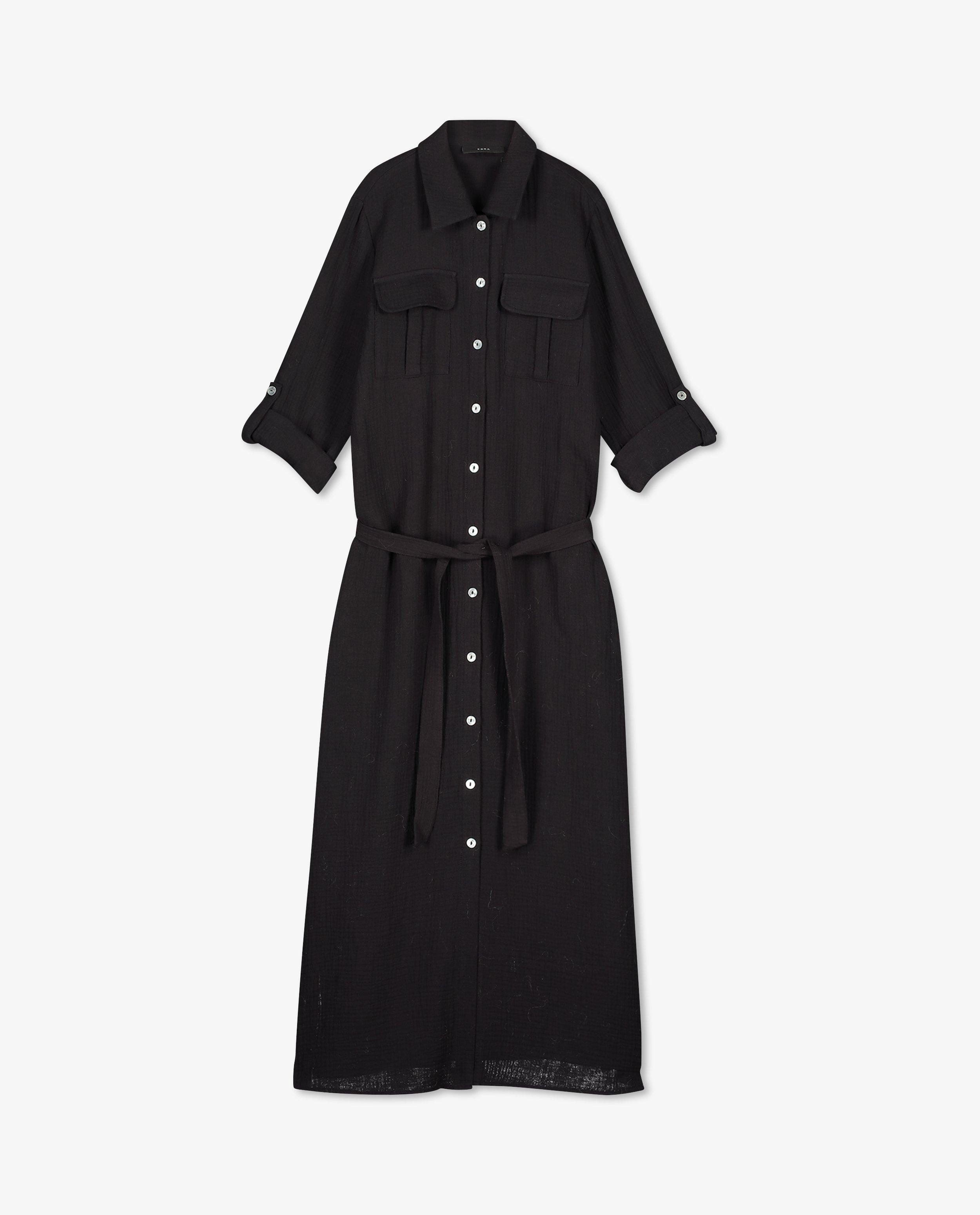 Robes - Longue robe chemise en tétra