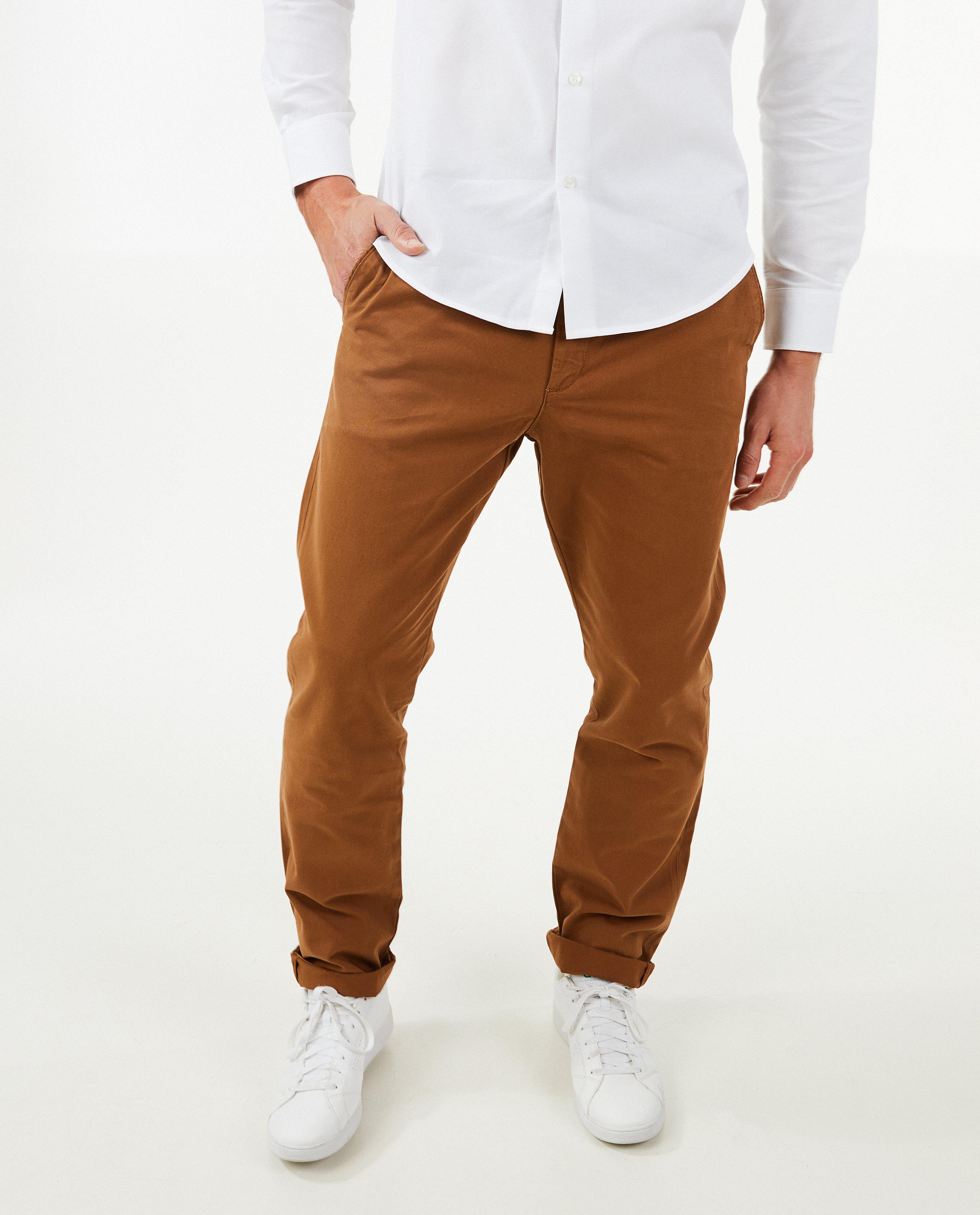 Broeken - Beige chino, regular fit