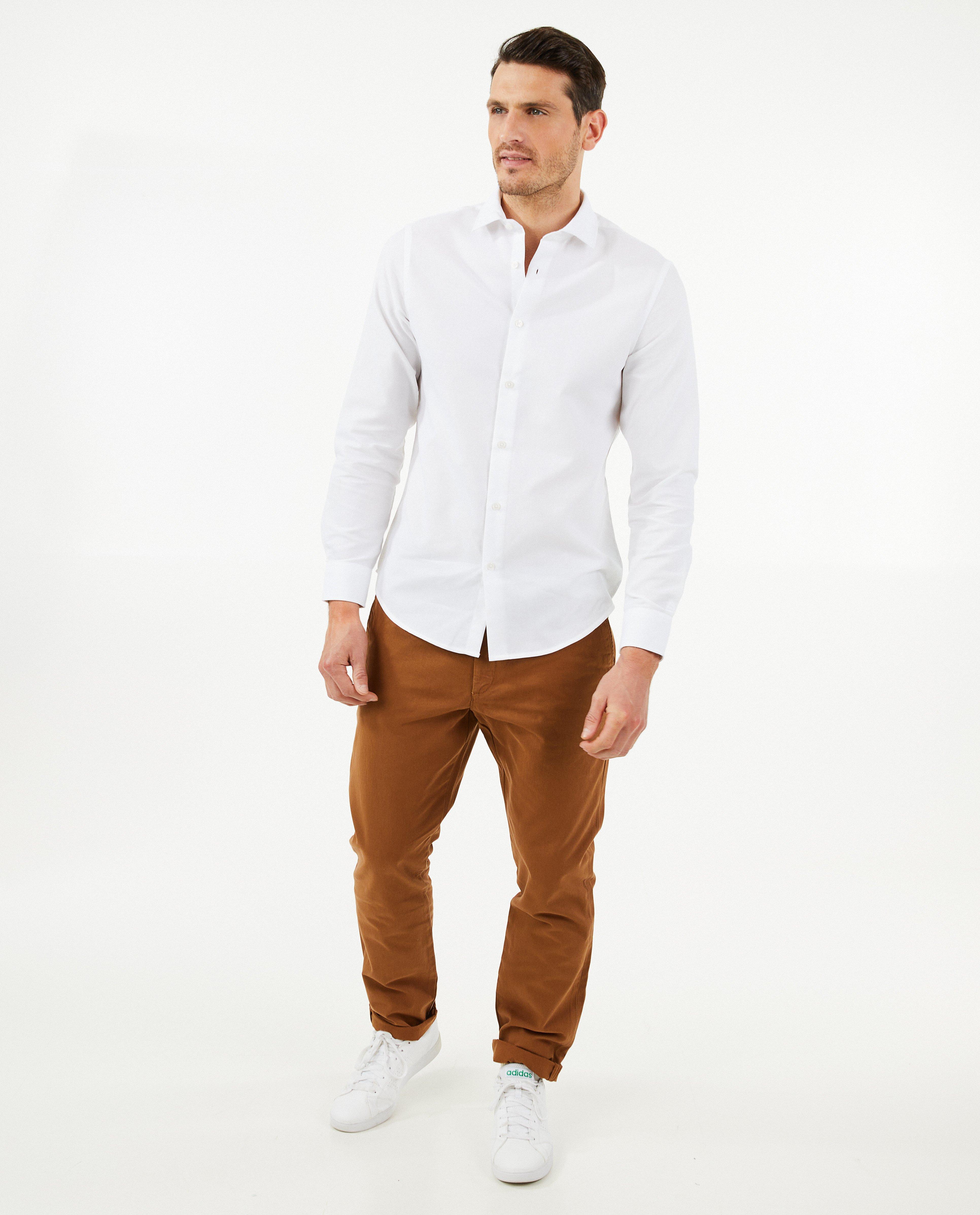 Broeken - Beige chino, regular fit