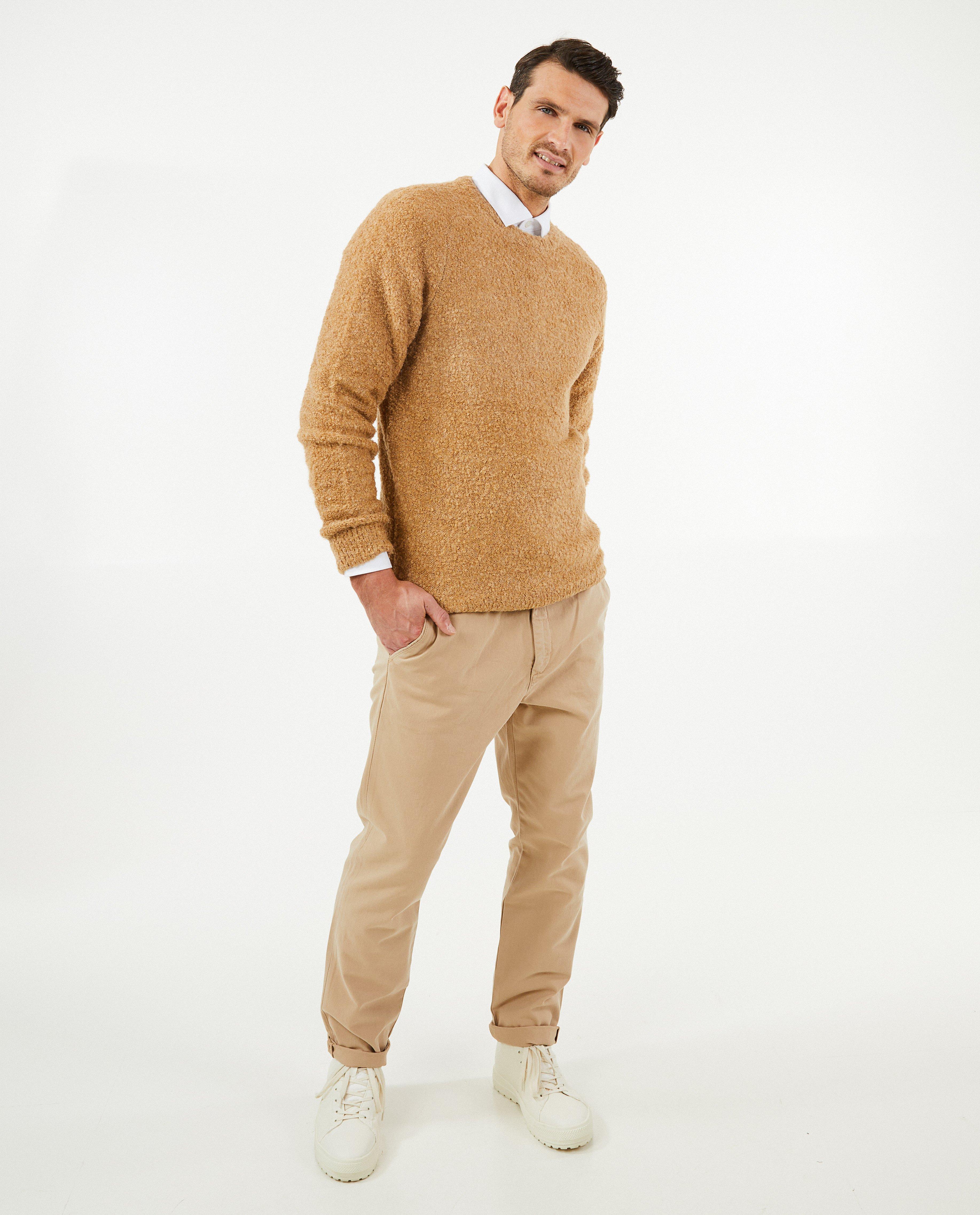 Broeken - Beige chino, regular fit