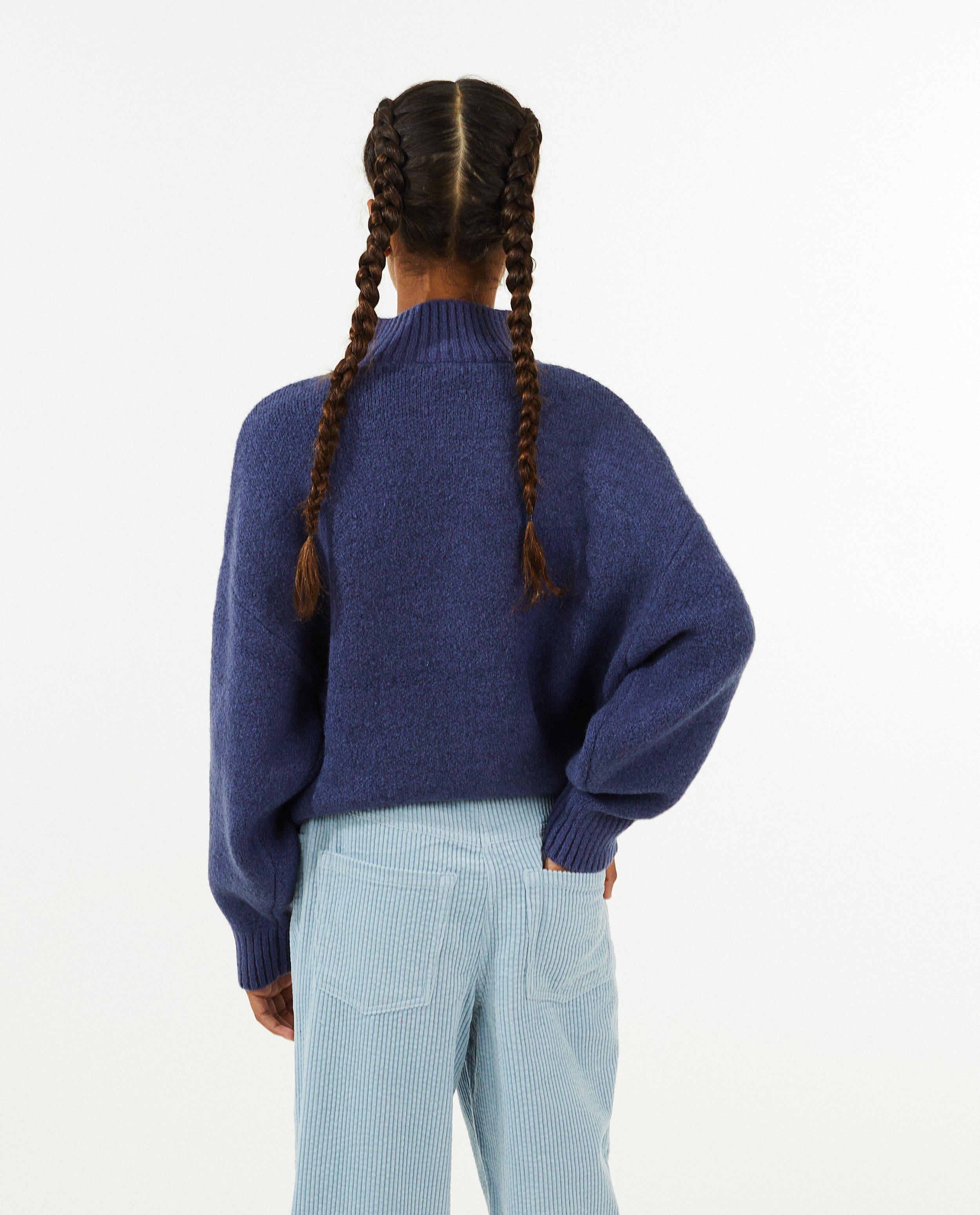 Truien - Blauwe trui met opschrift