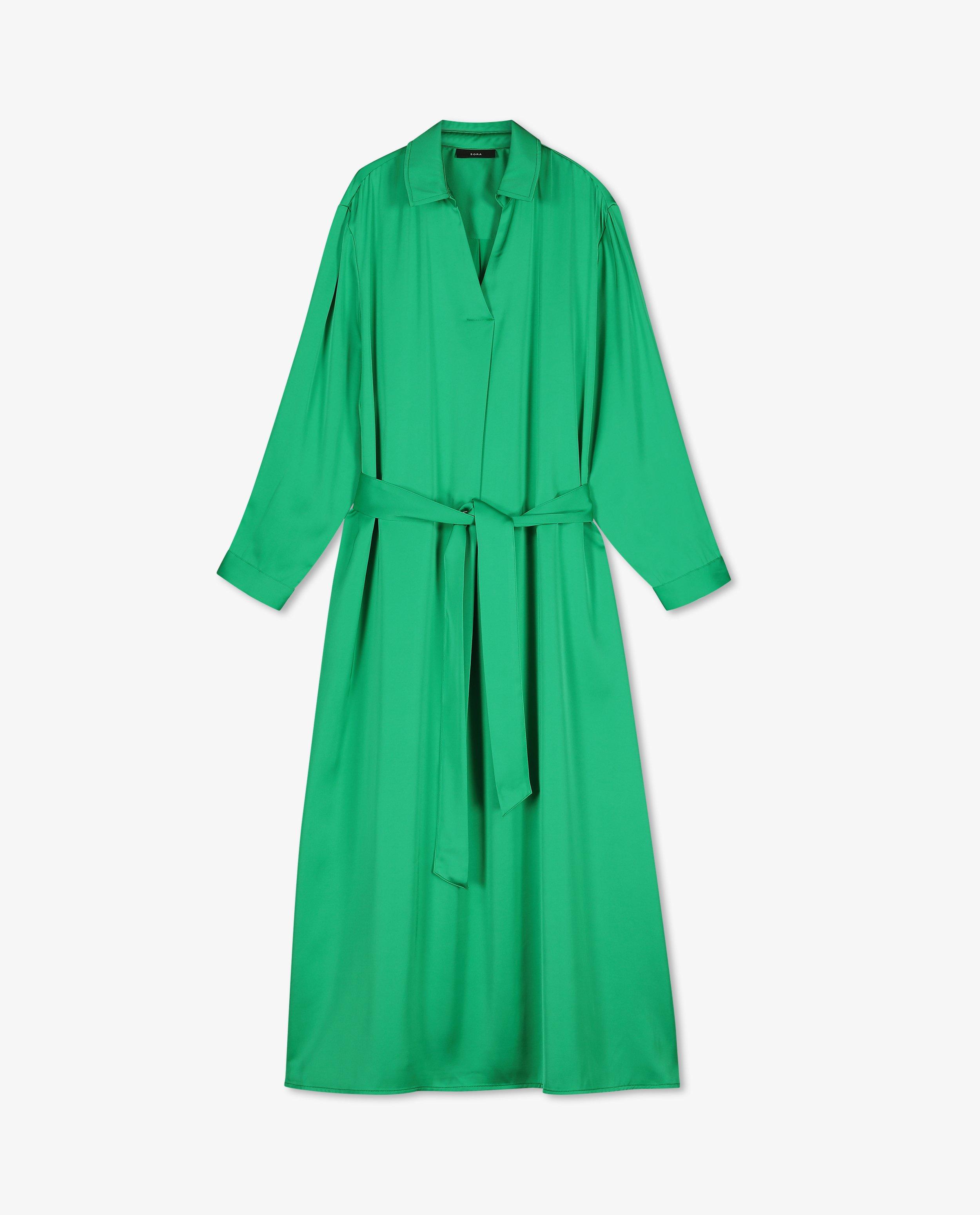Kleedjes - Groene jurk van satijn