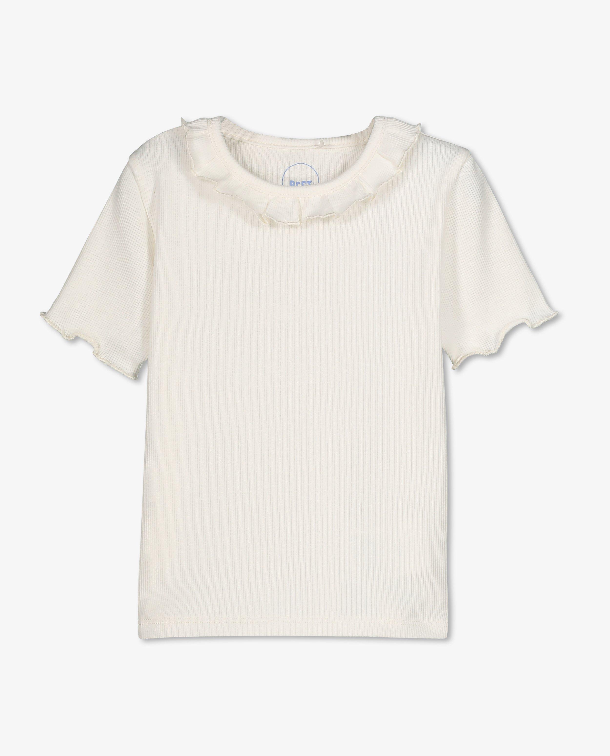 T-shirts - Geribde top met ruches