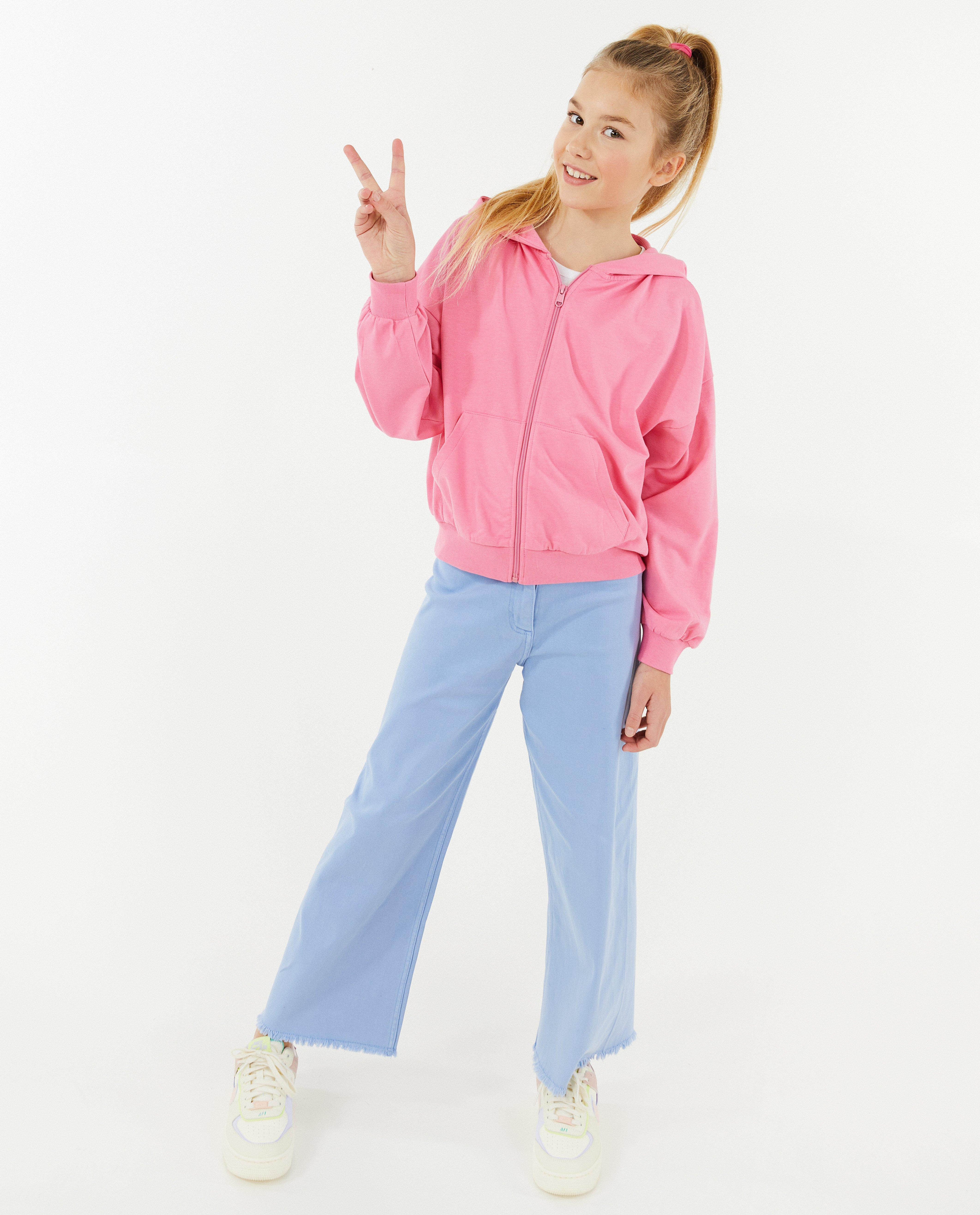 Roze broek, flared fit - null - Besties