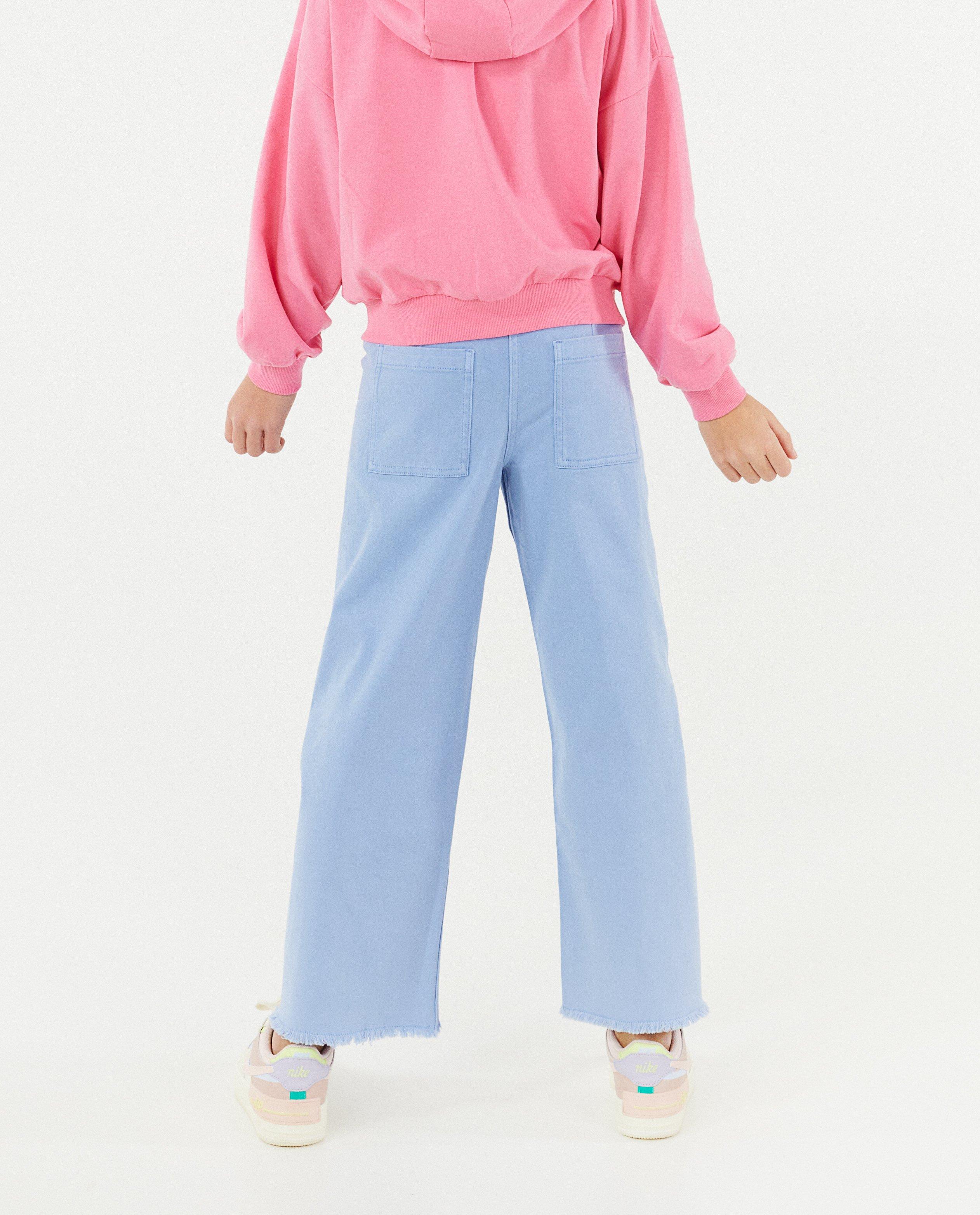Broeken - Blauwe broek, flared fit