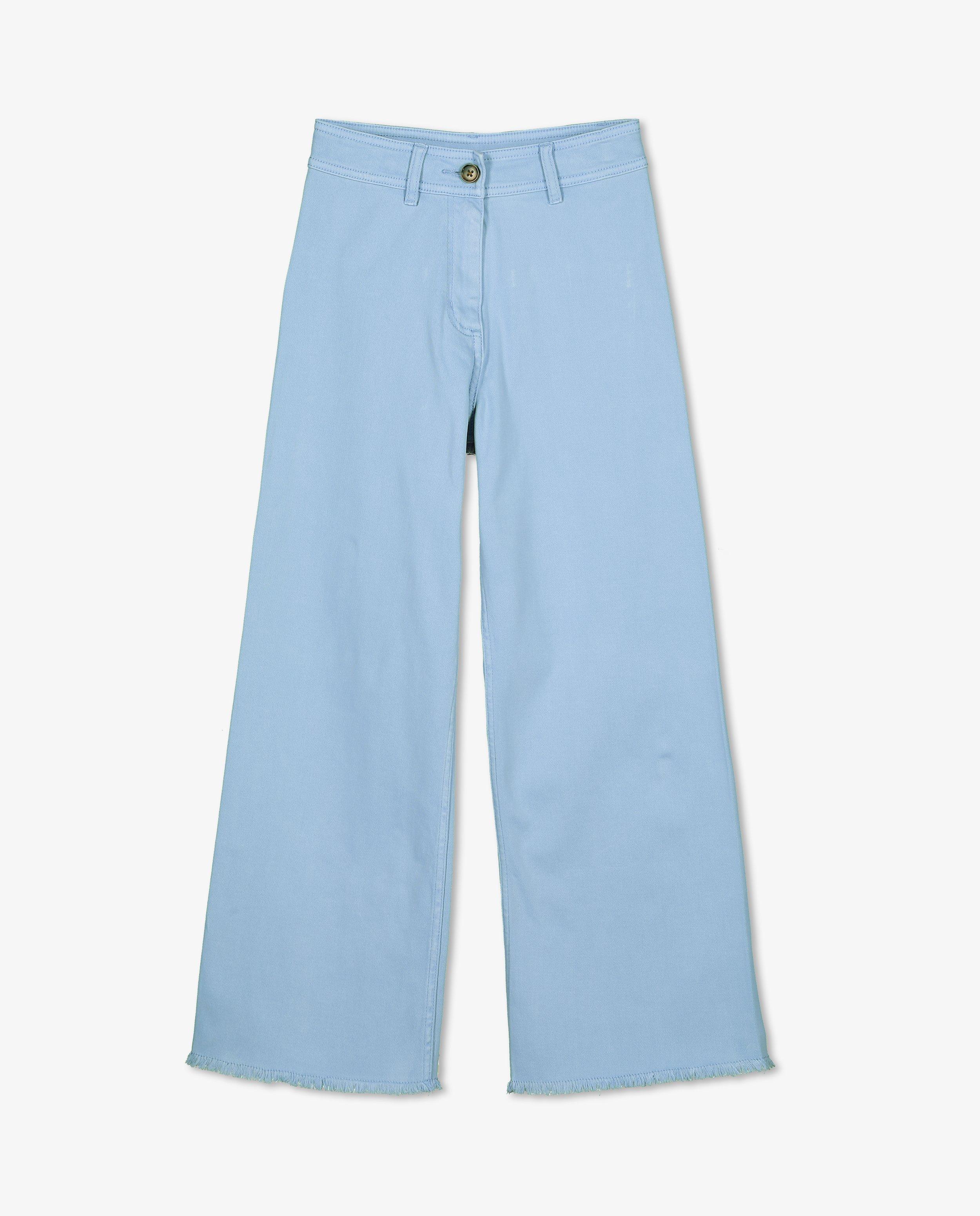 Broeken - Blauwe broek, flared fit