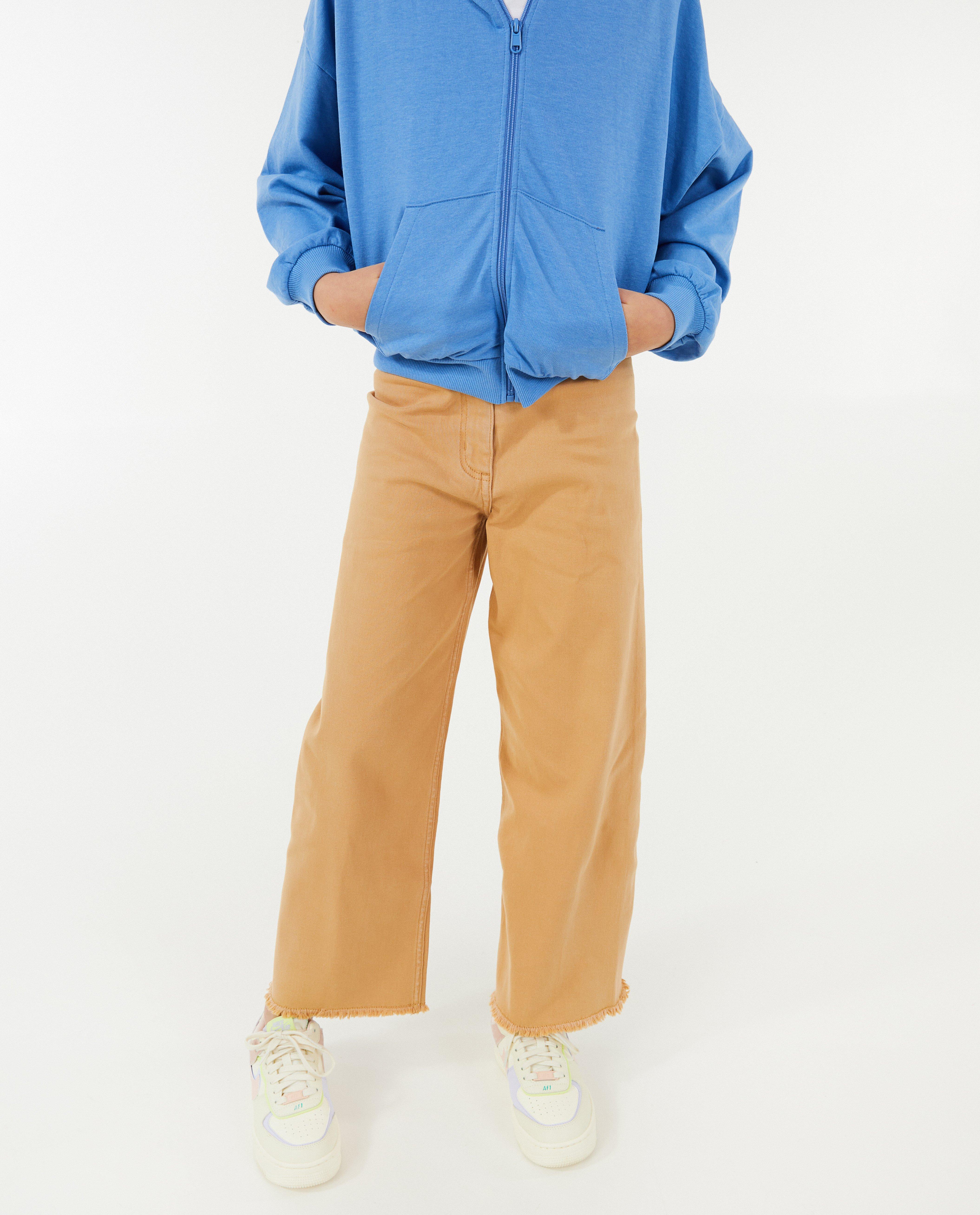 Broeken - Blauwe broek, flared fit