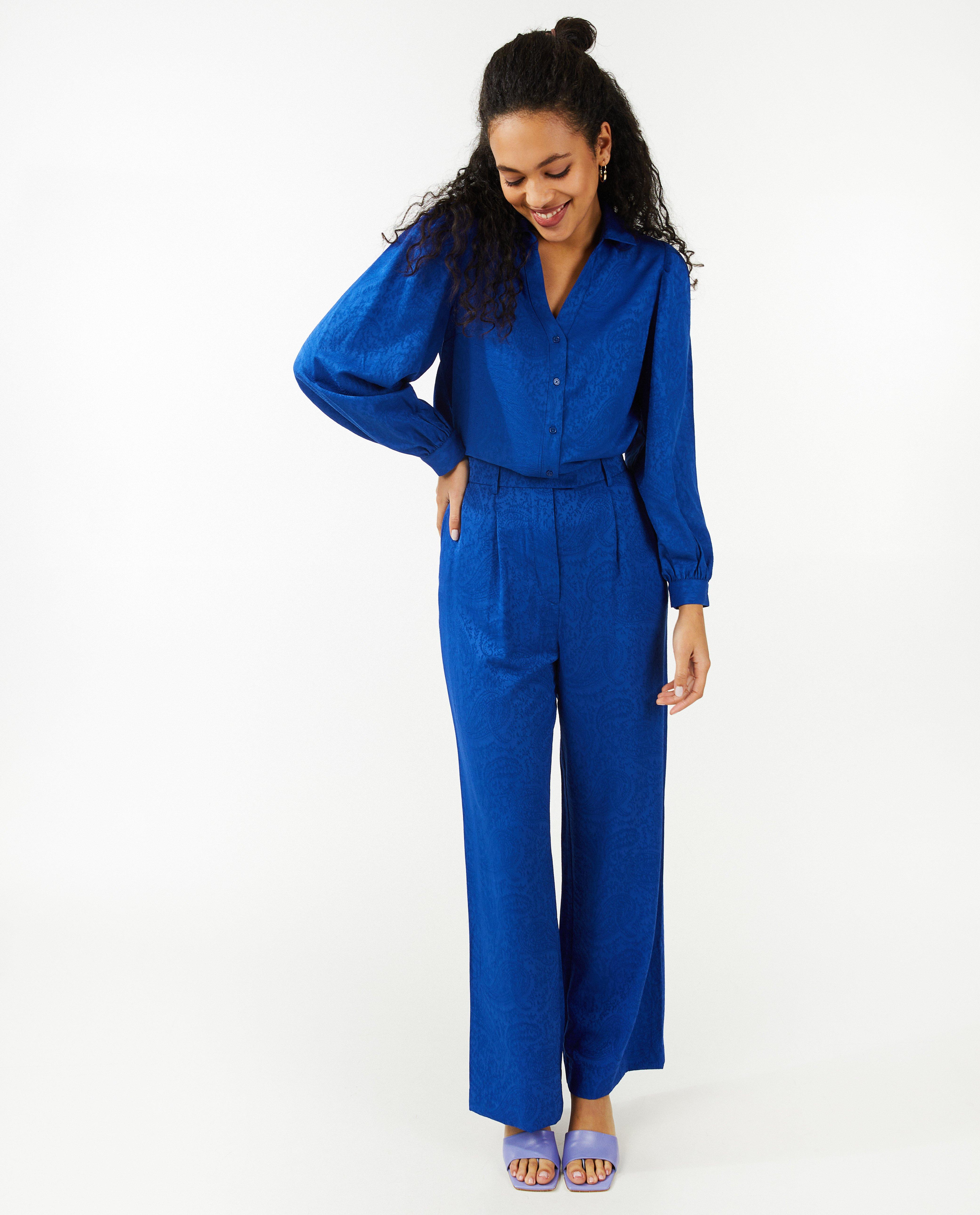 Pantalon jacquard, coupe à jambes larges - null - Sora