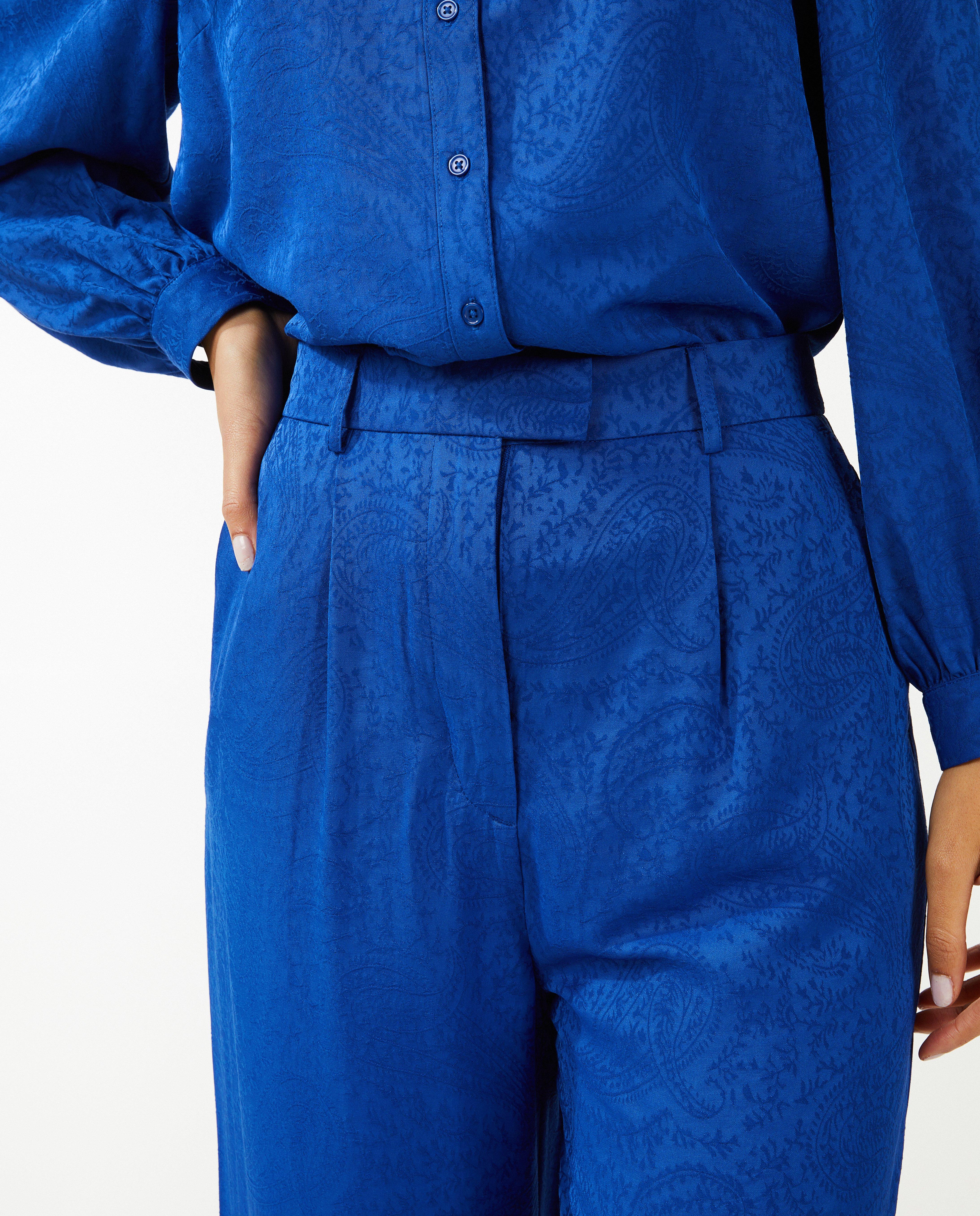 Pantalons - Pantalon jacquard, coupe à jambes larges