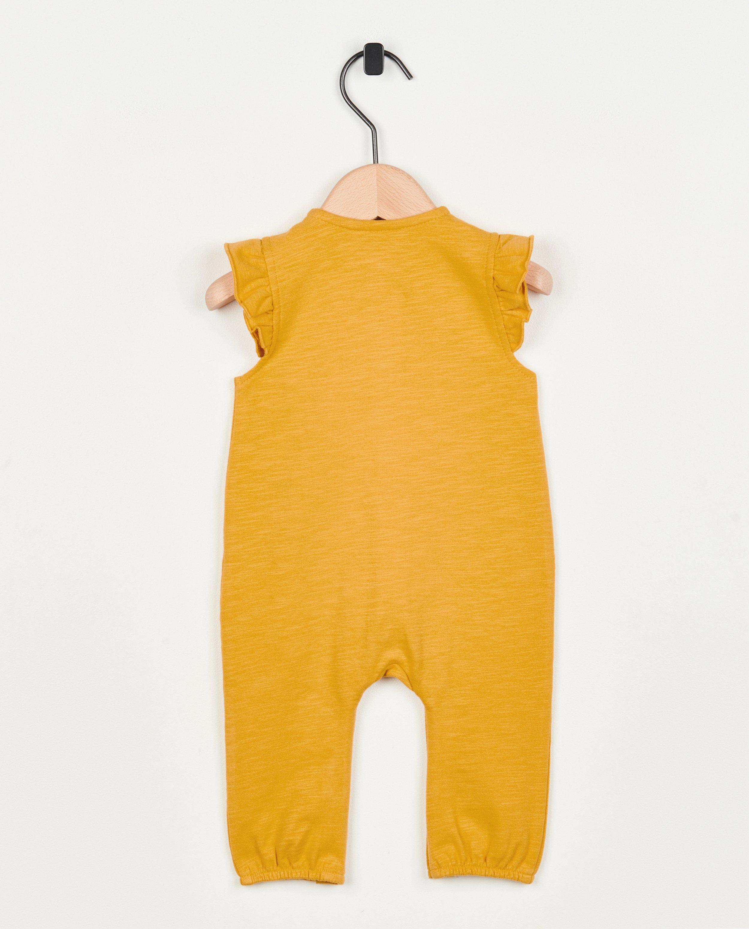 Jumpsuit - Goudgele onesie met ajour