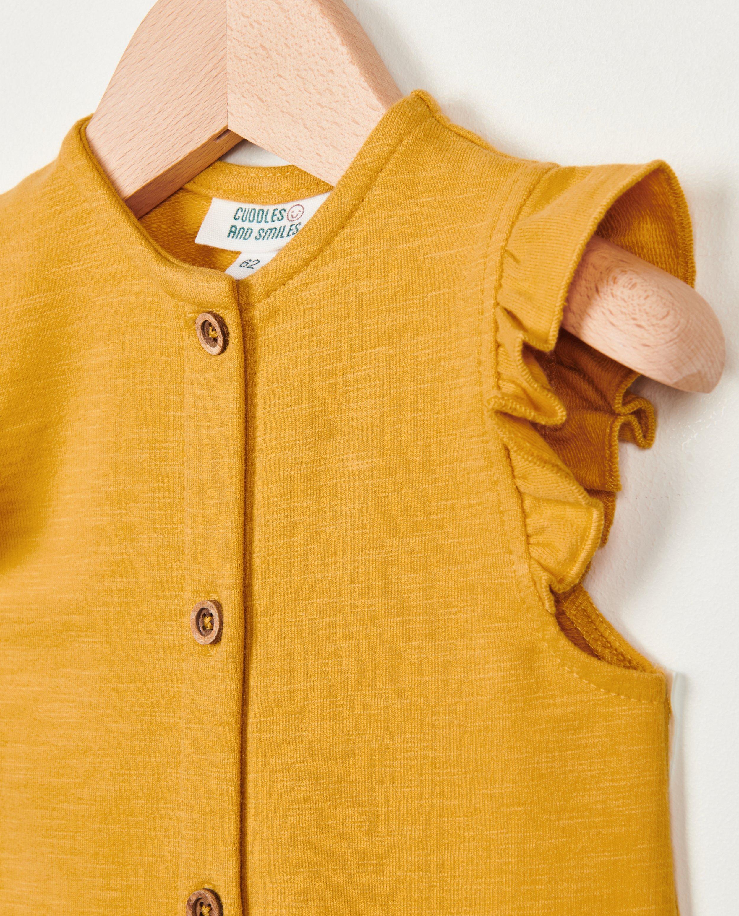 Jumpsuit - Goudgele onesie met ajour