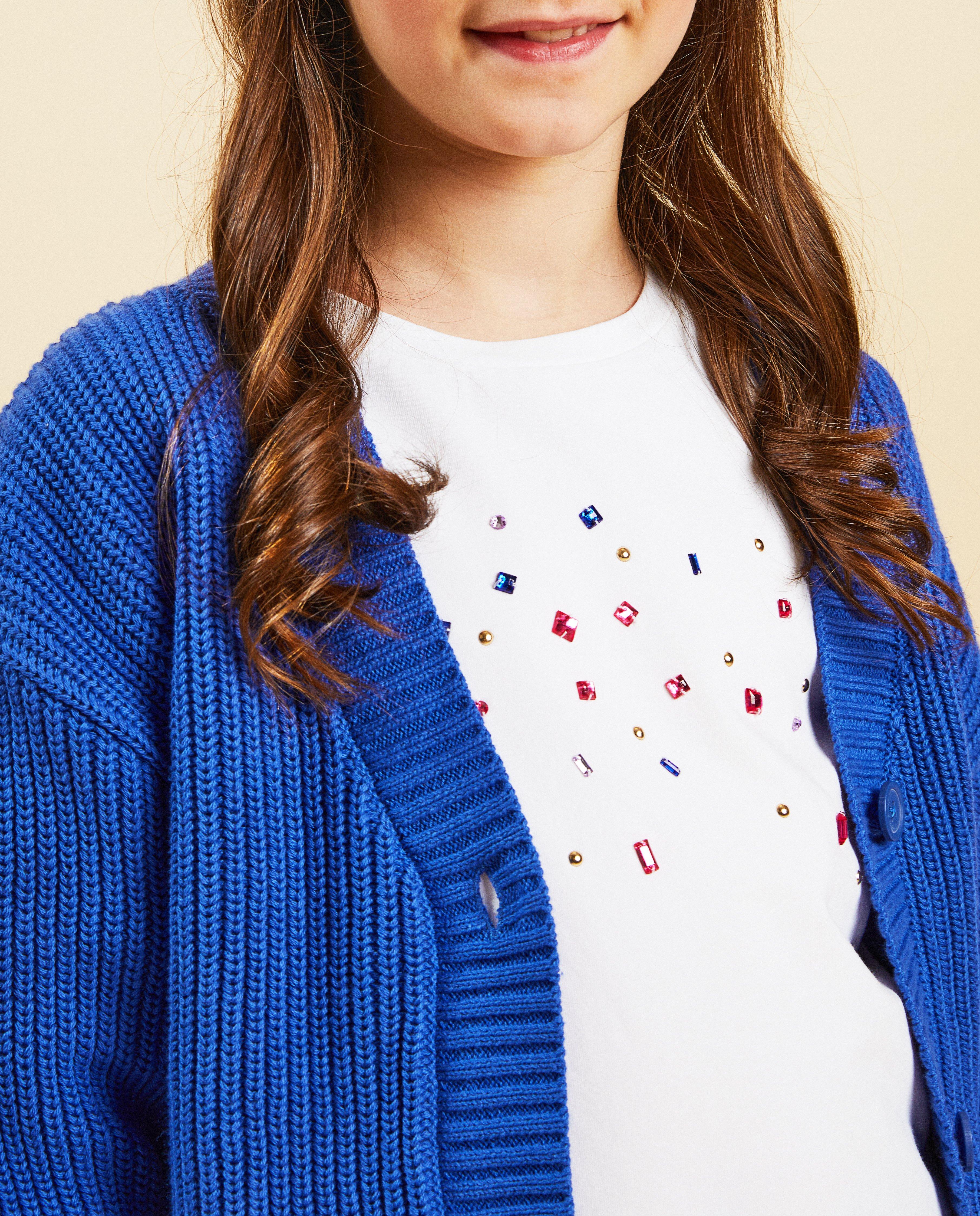 Cardigan - Blauwe cardigan, Communie
