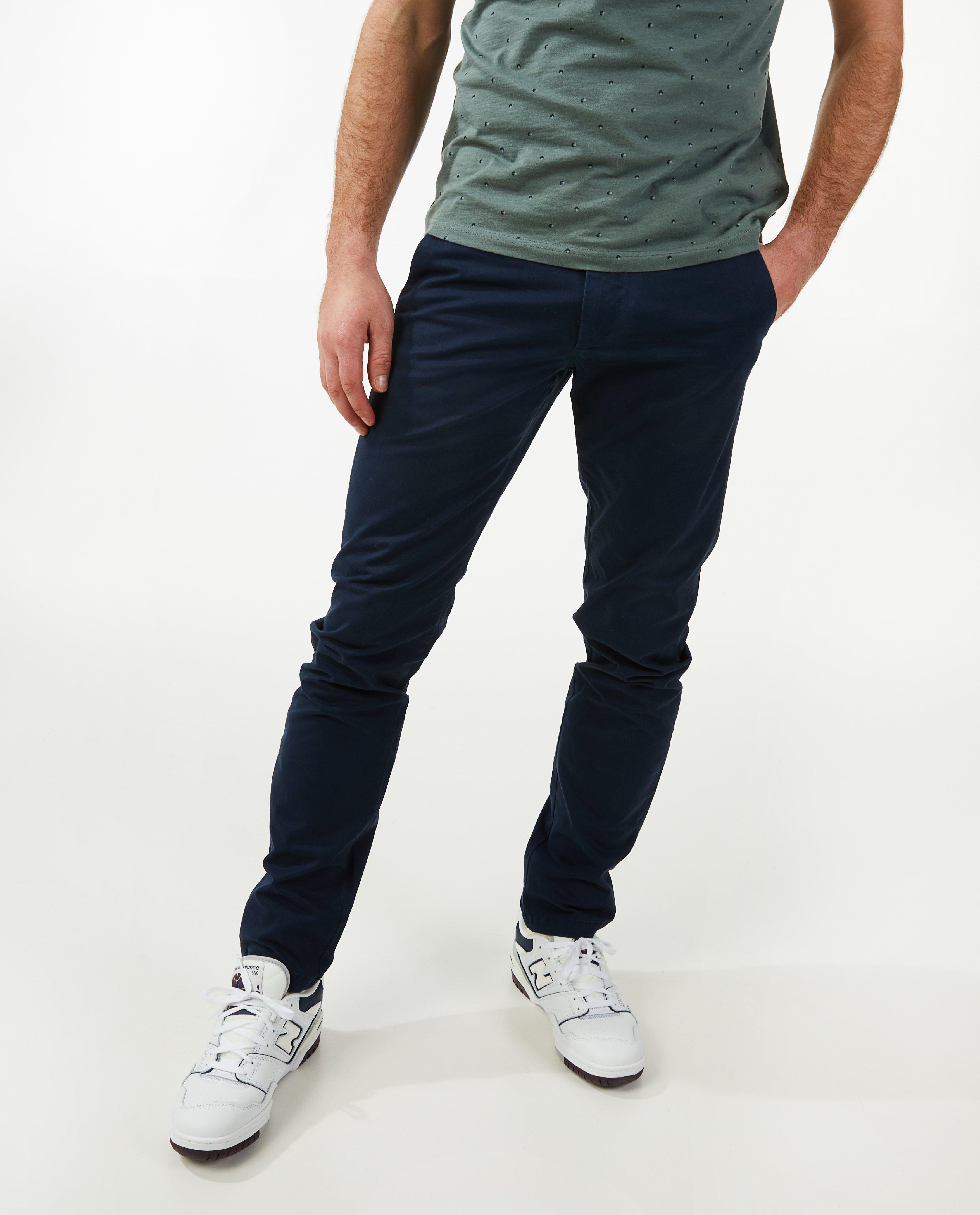Pantalons - Pantalon en coton, coupe chino