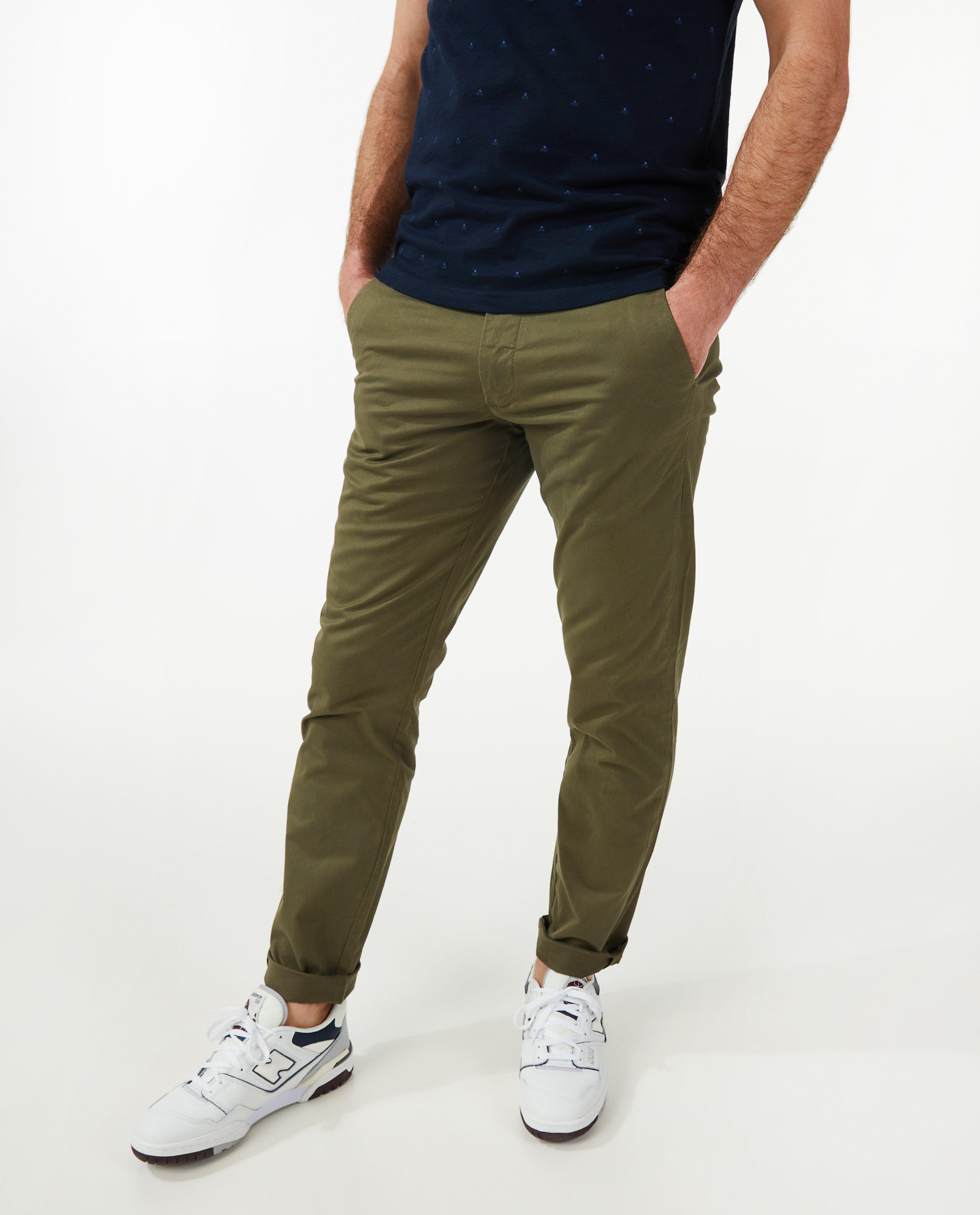 Pantalon en coton, coupe chino - Détails du produit - khaki - image numéro 2