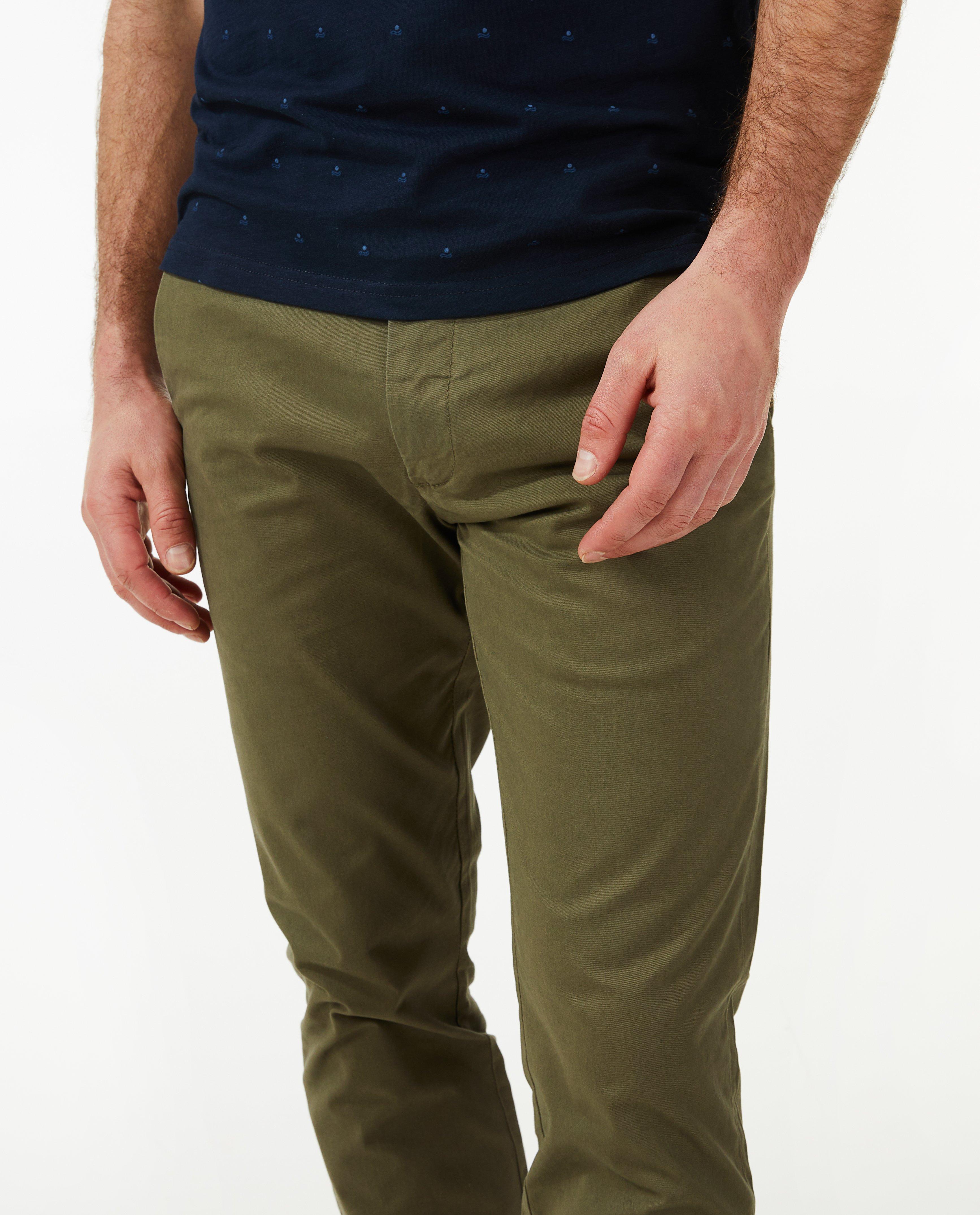 Pantalon en coton, coupe chino - Détails du produit - khaki - image numéro 4