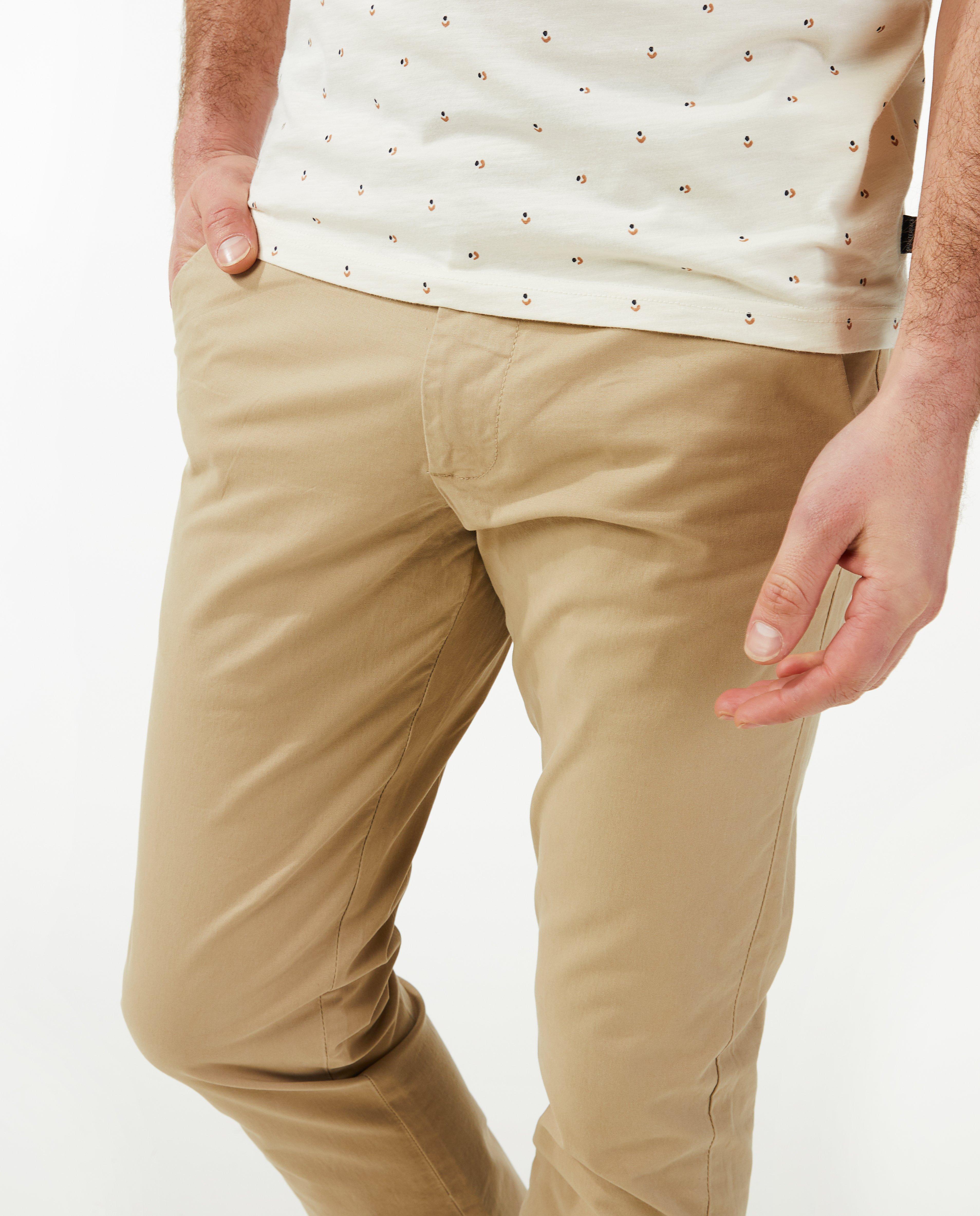 Pantalons - Pantalon en coton, coupe chino