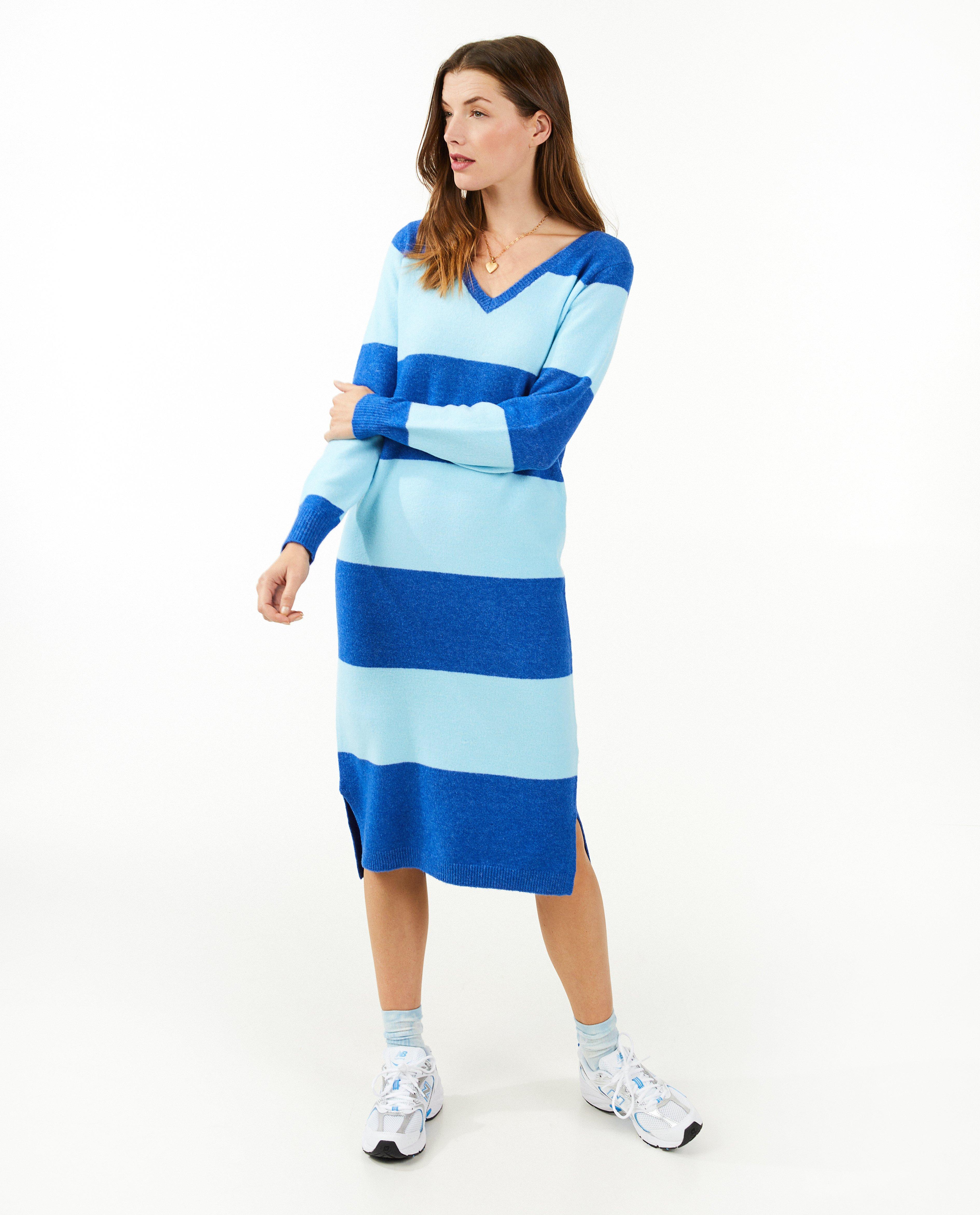 Robes - Robe en tricot à rayures