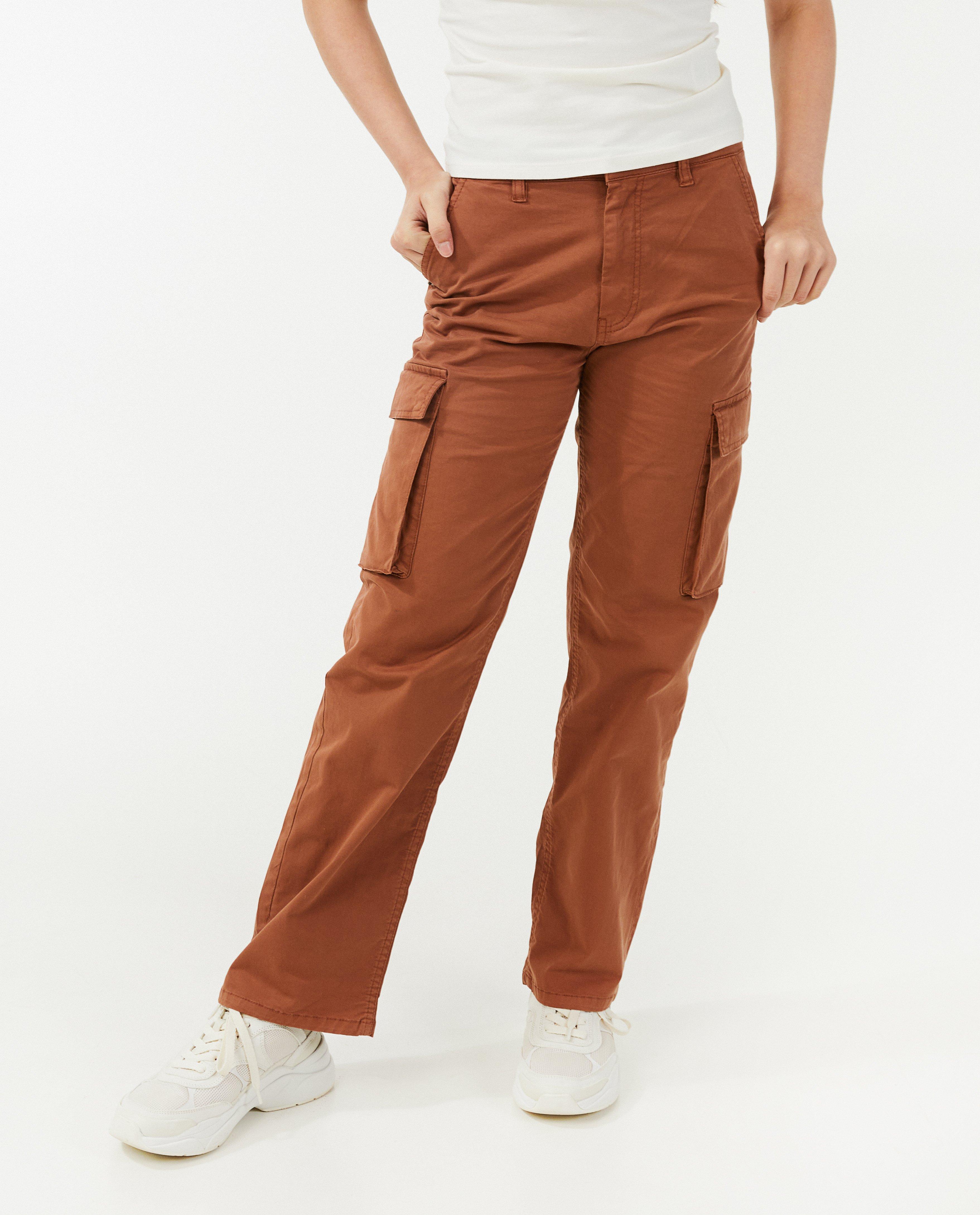 Pantalons - Pantalon brun, coupe à jambes larges