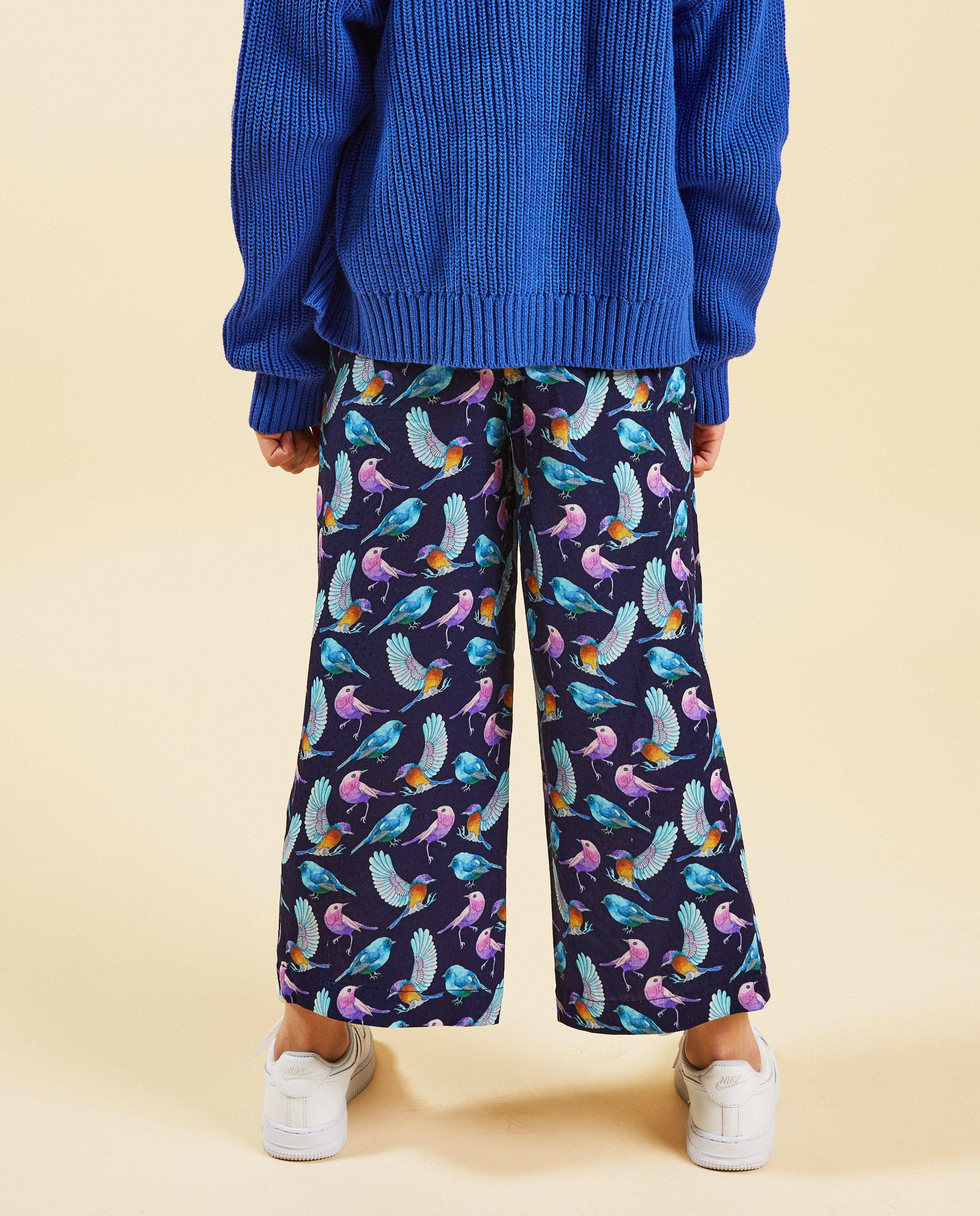 Pantalons - Pantalon bleu, coupe jupe-culotte