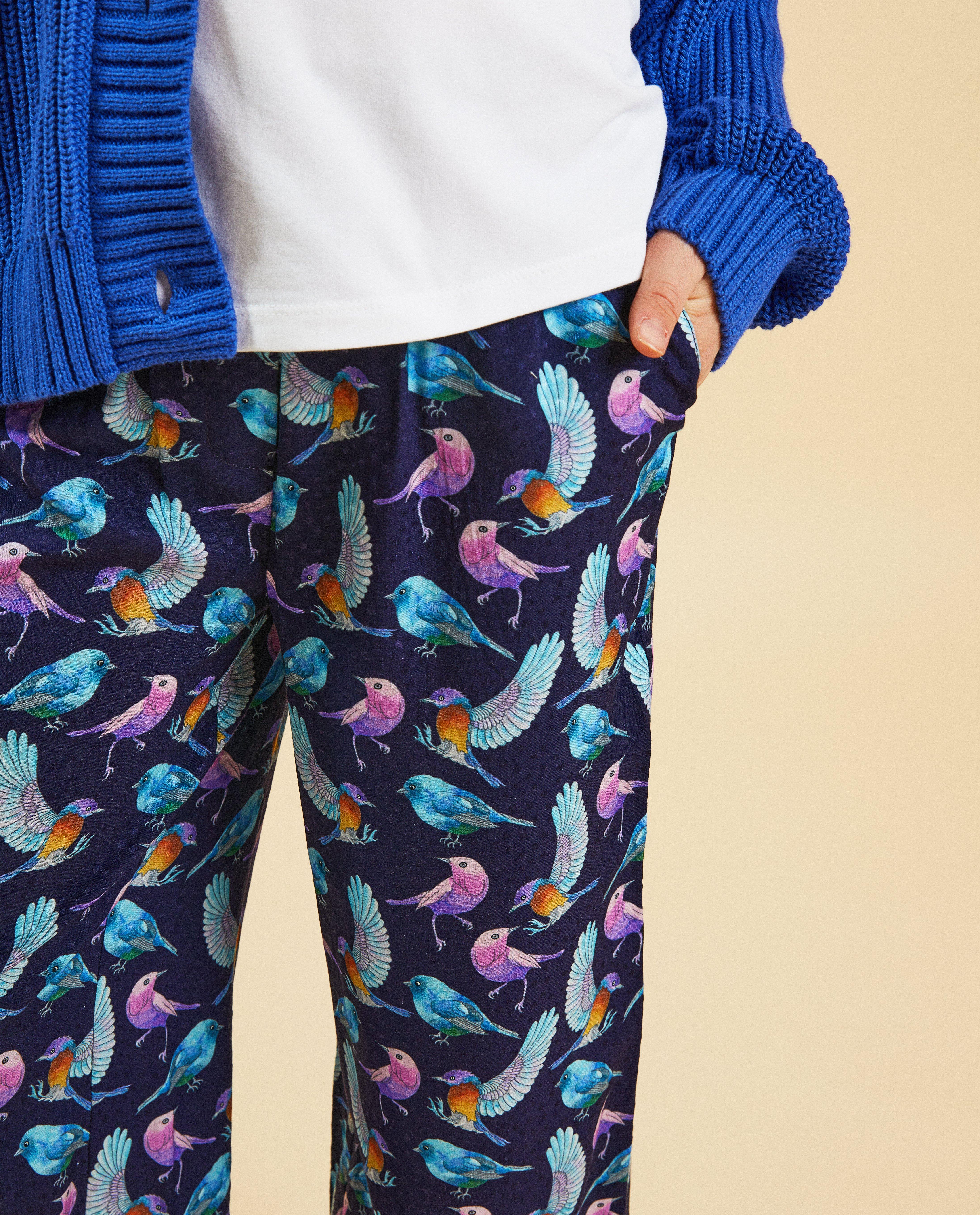 Pantalons - Pantalon bleu, coupe jupe-culotte