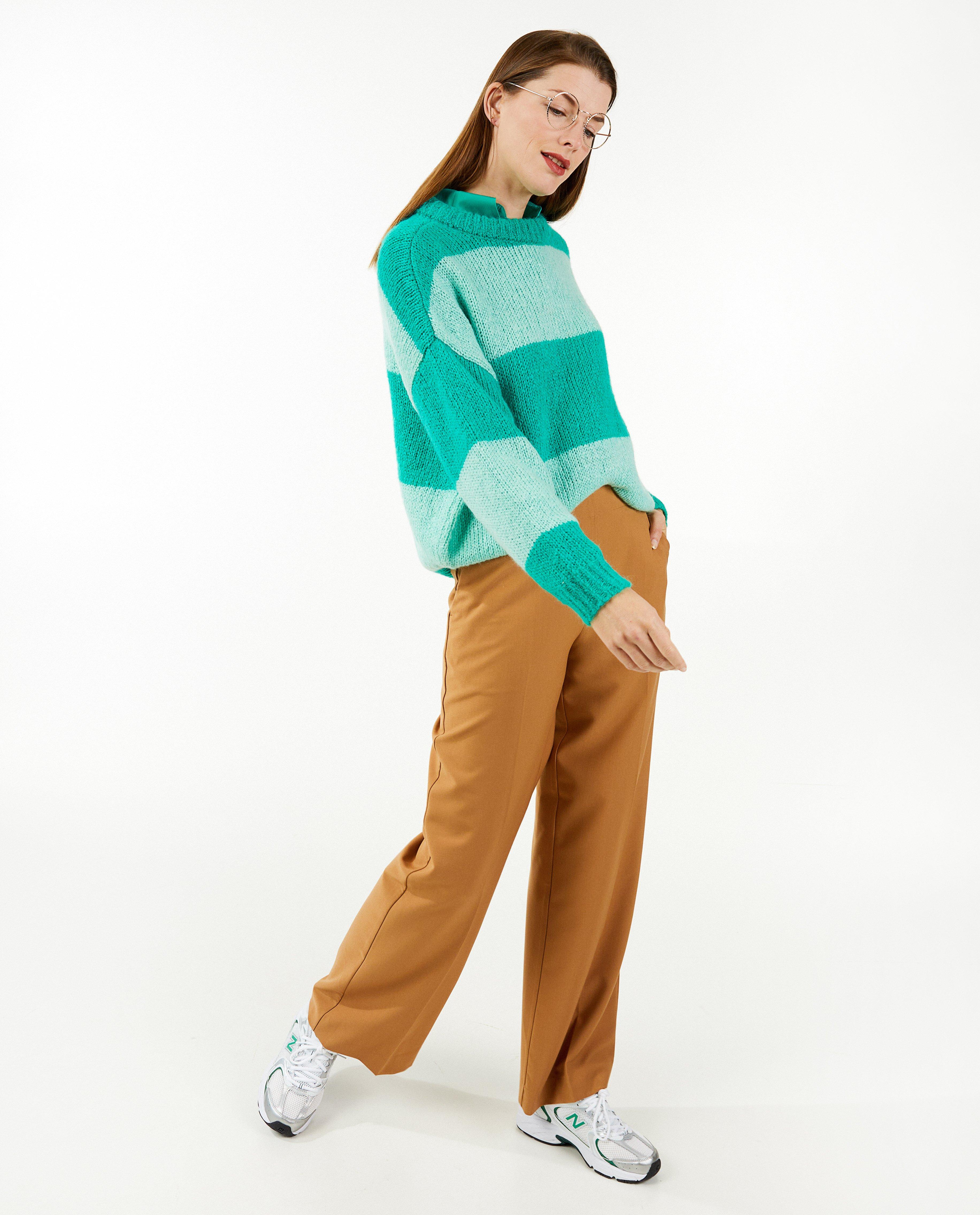 Bruine broek, geklede fit - null - Sora