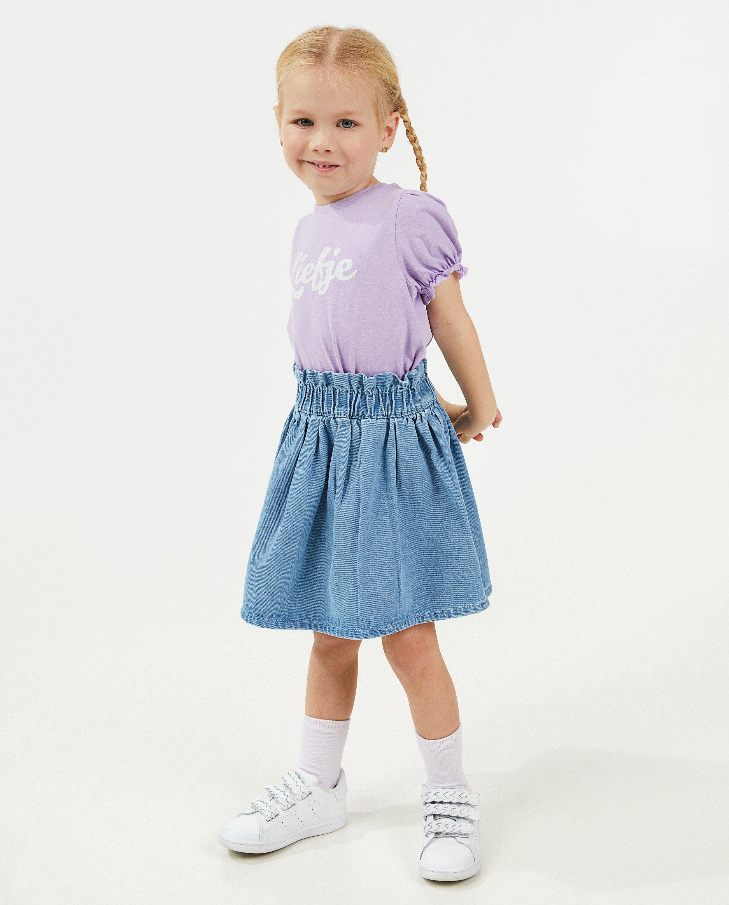 T-shirt met glitteropschrift (NL) - null - Milla Star
