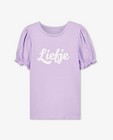 T-shirts - T-shirt met glitteropschrift (NL)