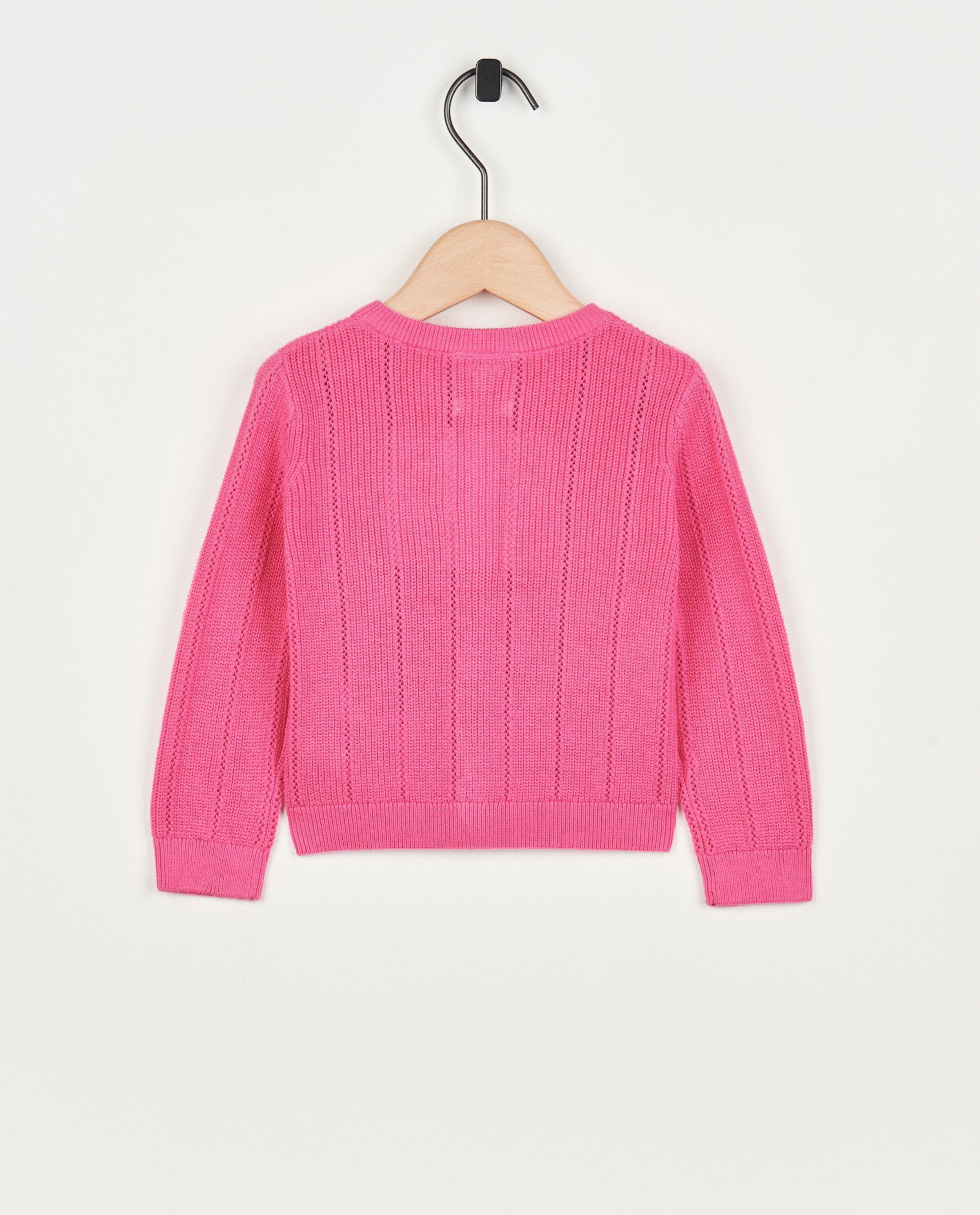 Cardigan - Roze cardigan met ajour