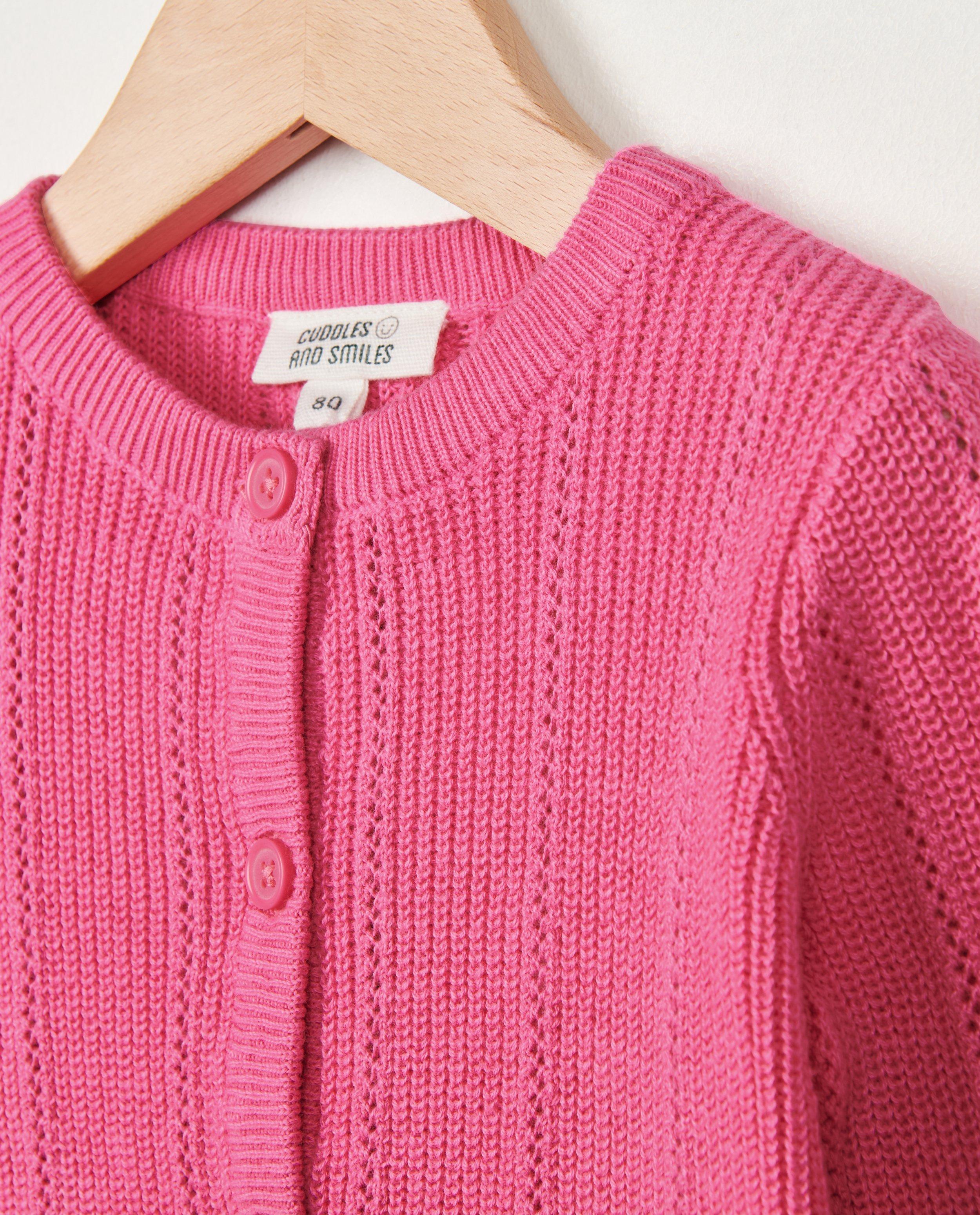 Cardigan - Roze cardigan met ajour