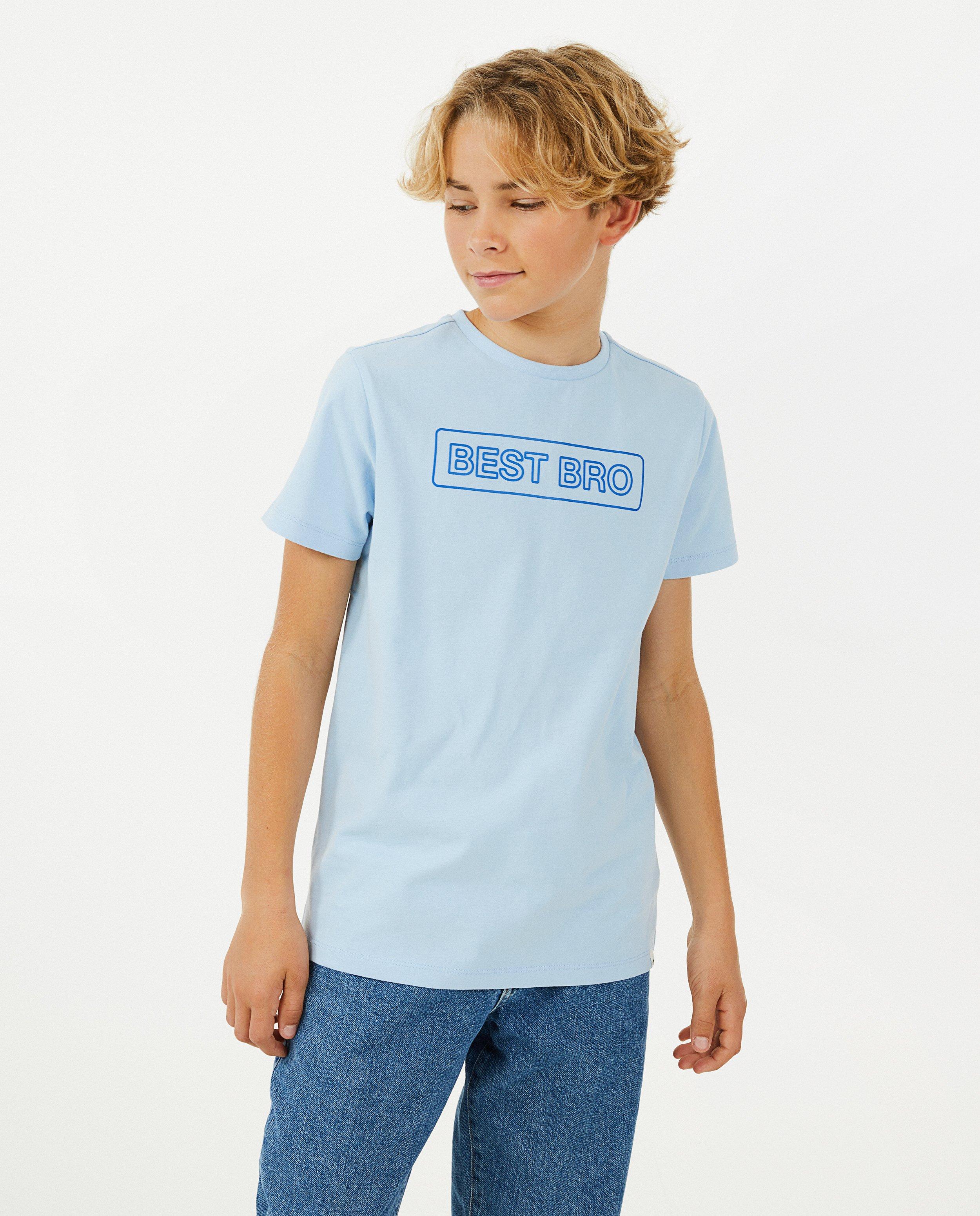 T-shirts - Lichtblauw T-shirt broer, 7-14 jaar