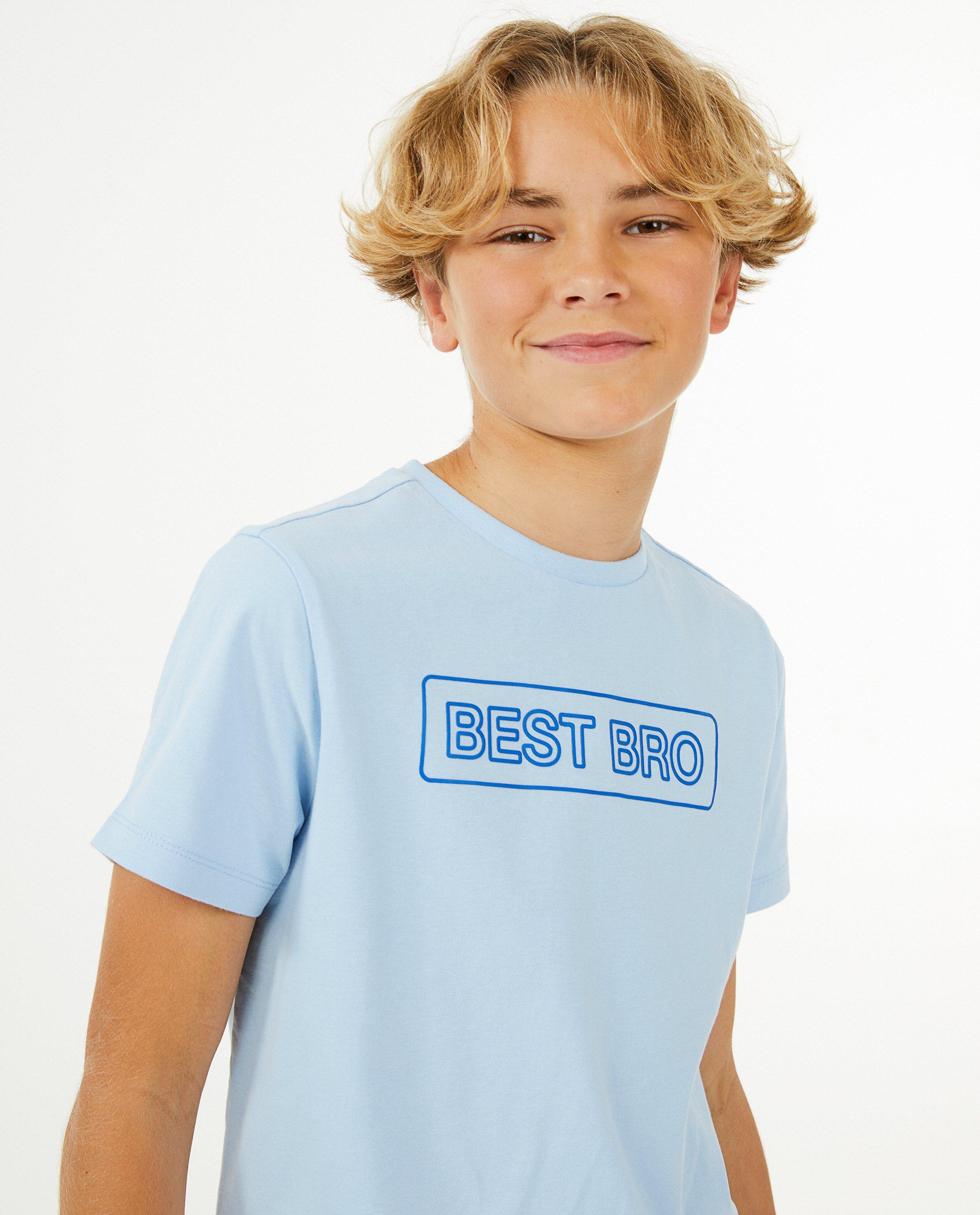 T-shirts - Lichtblauw T-shirt broer, 7-14 jaar