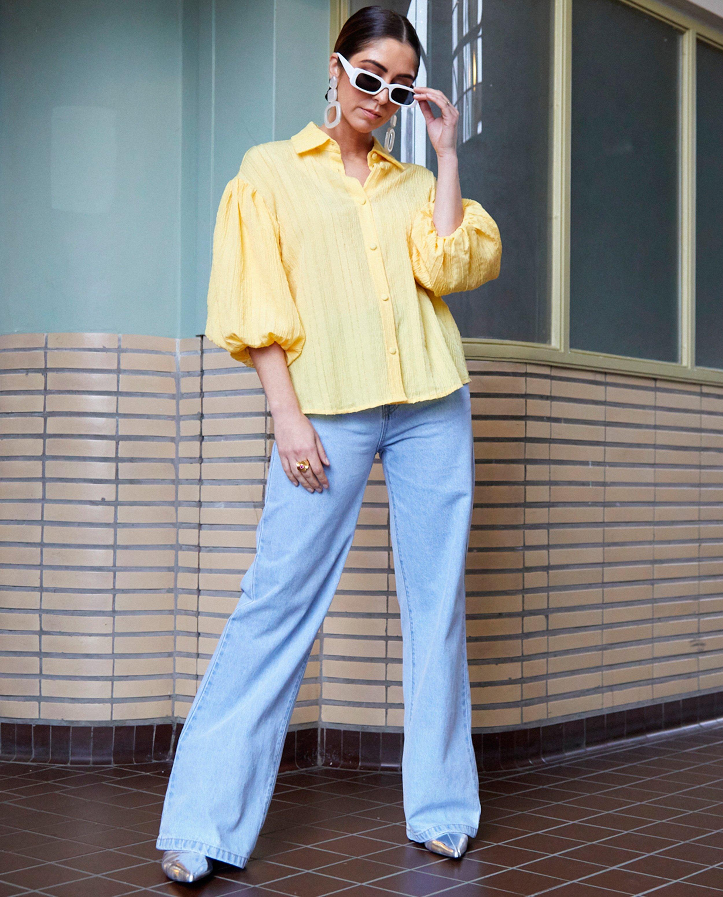 Blouse met pofmouwen - null - Kim Van Oncen