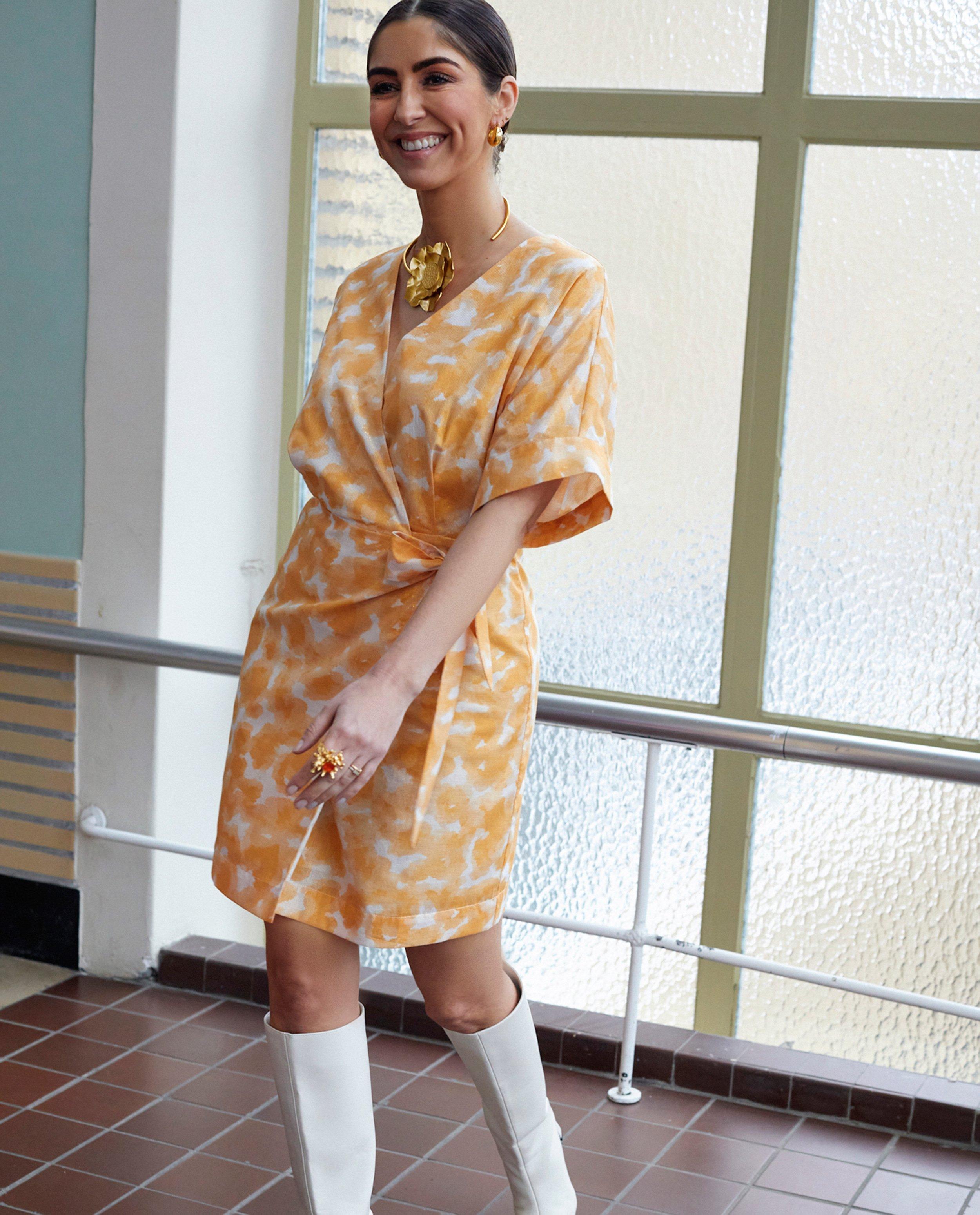 Robes - Robe portefeuille avec fil métallisé