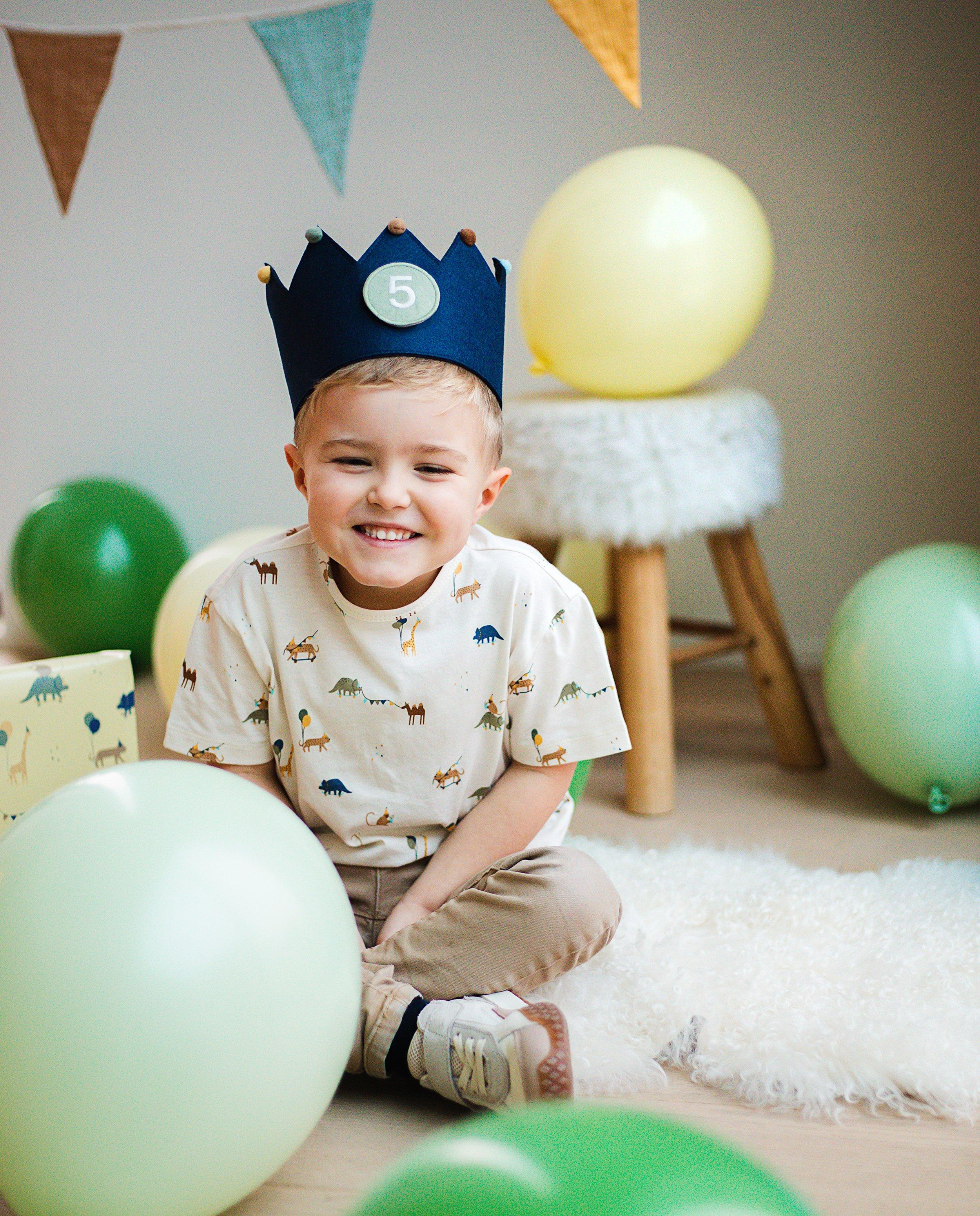 Bonneterie - Couronne d’anniversaire bleue, 1-8 ans