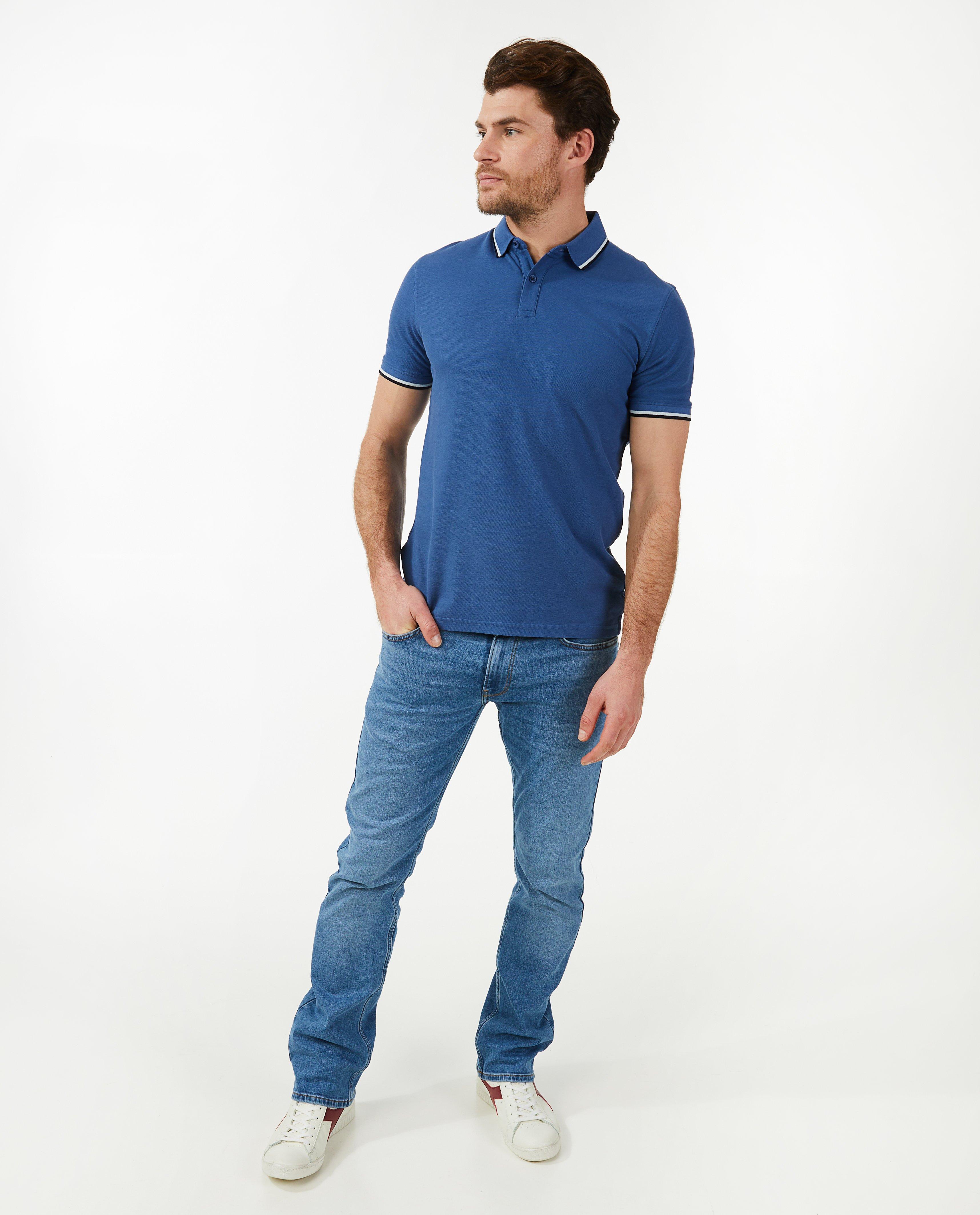 Polo met streepaccenten - null - Quarterback