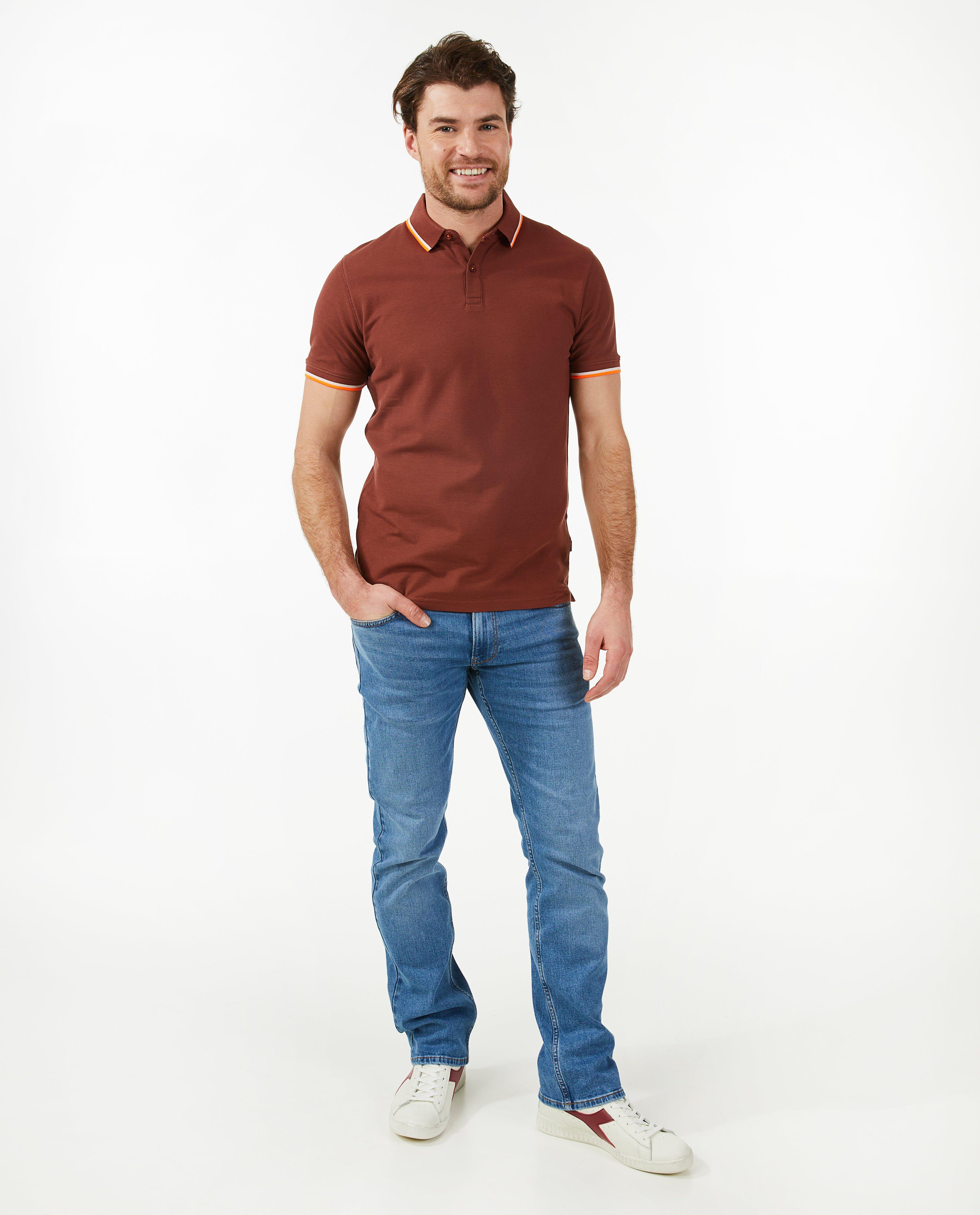 Polo met streepaccenten - null - Quarterback