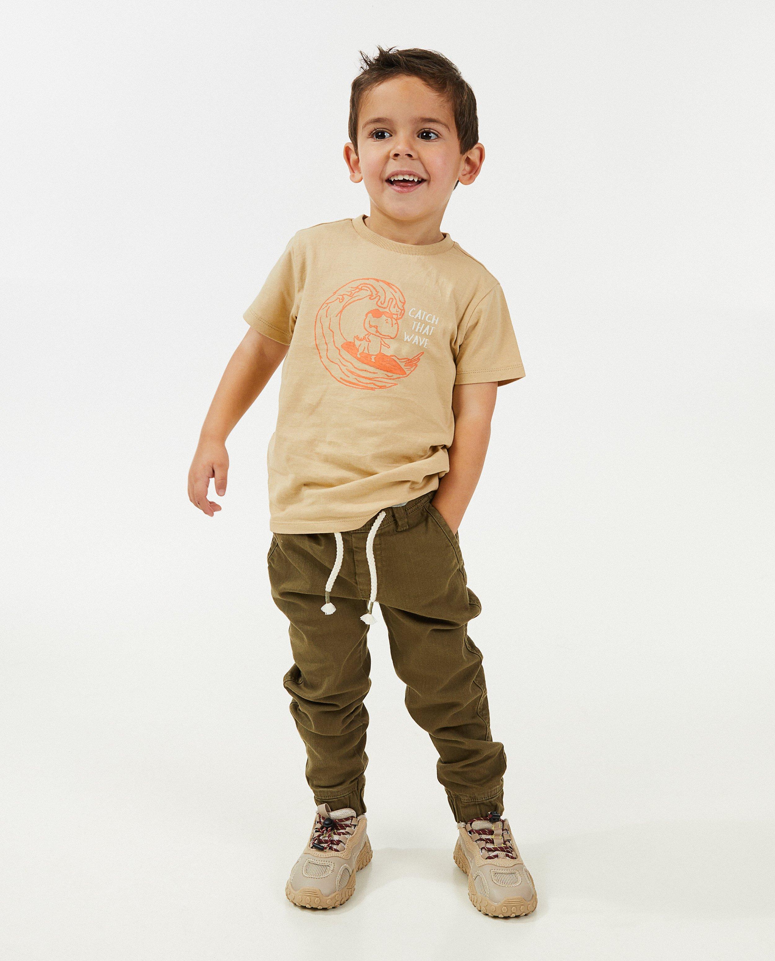 Pantalon vert, tapered (fuselé) - Détails du produit - khaki - image numéro 1