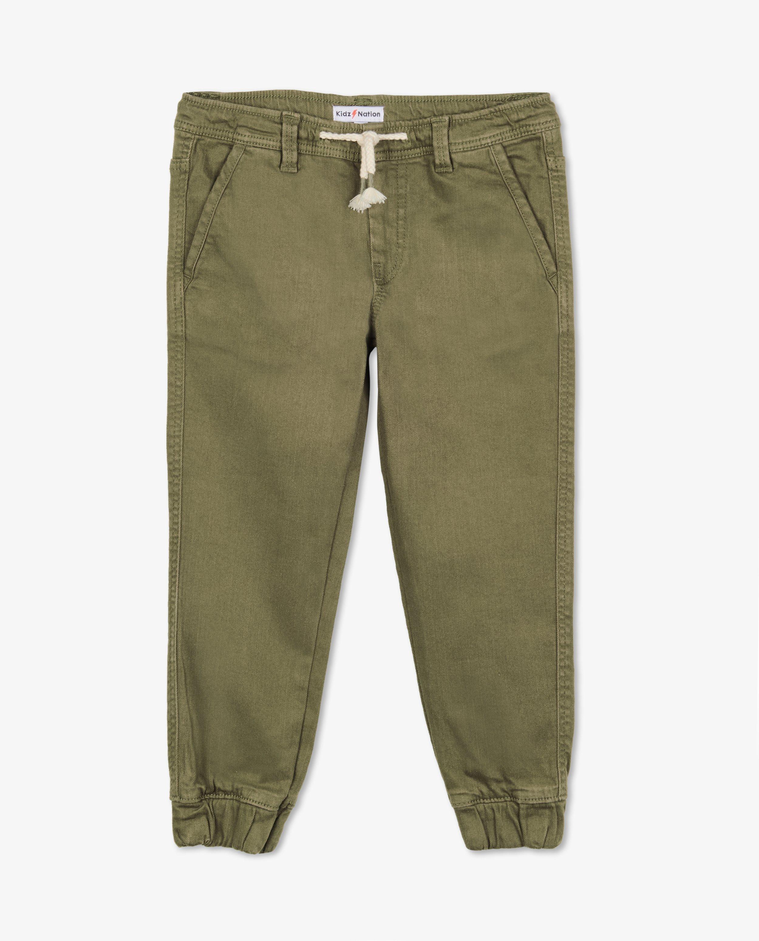 Pantalon vert, tapered (fuselé) - Détails du produit - khaki - image numéro 3