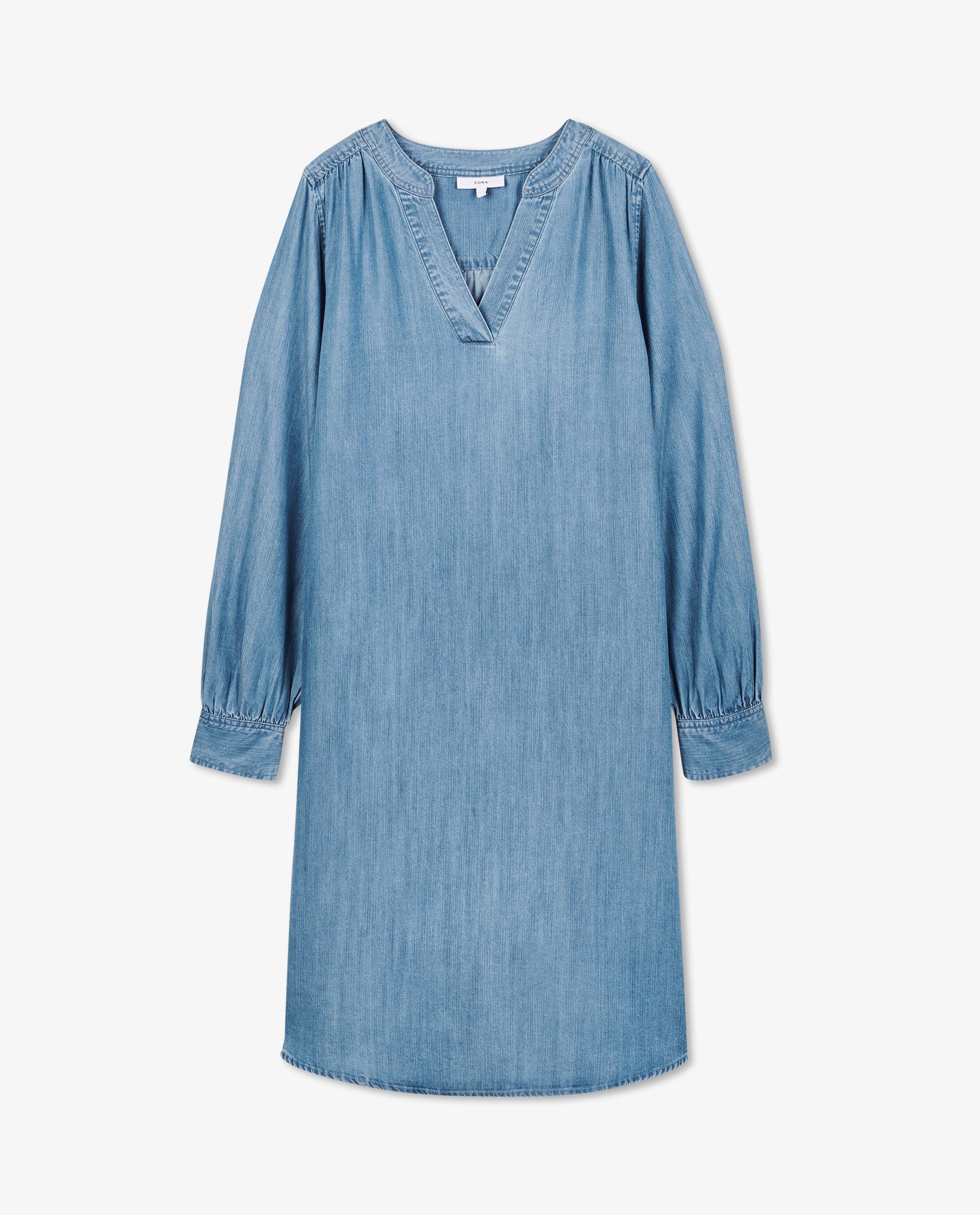 Kleedjes - Blauwe jurk, loose fit