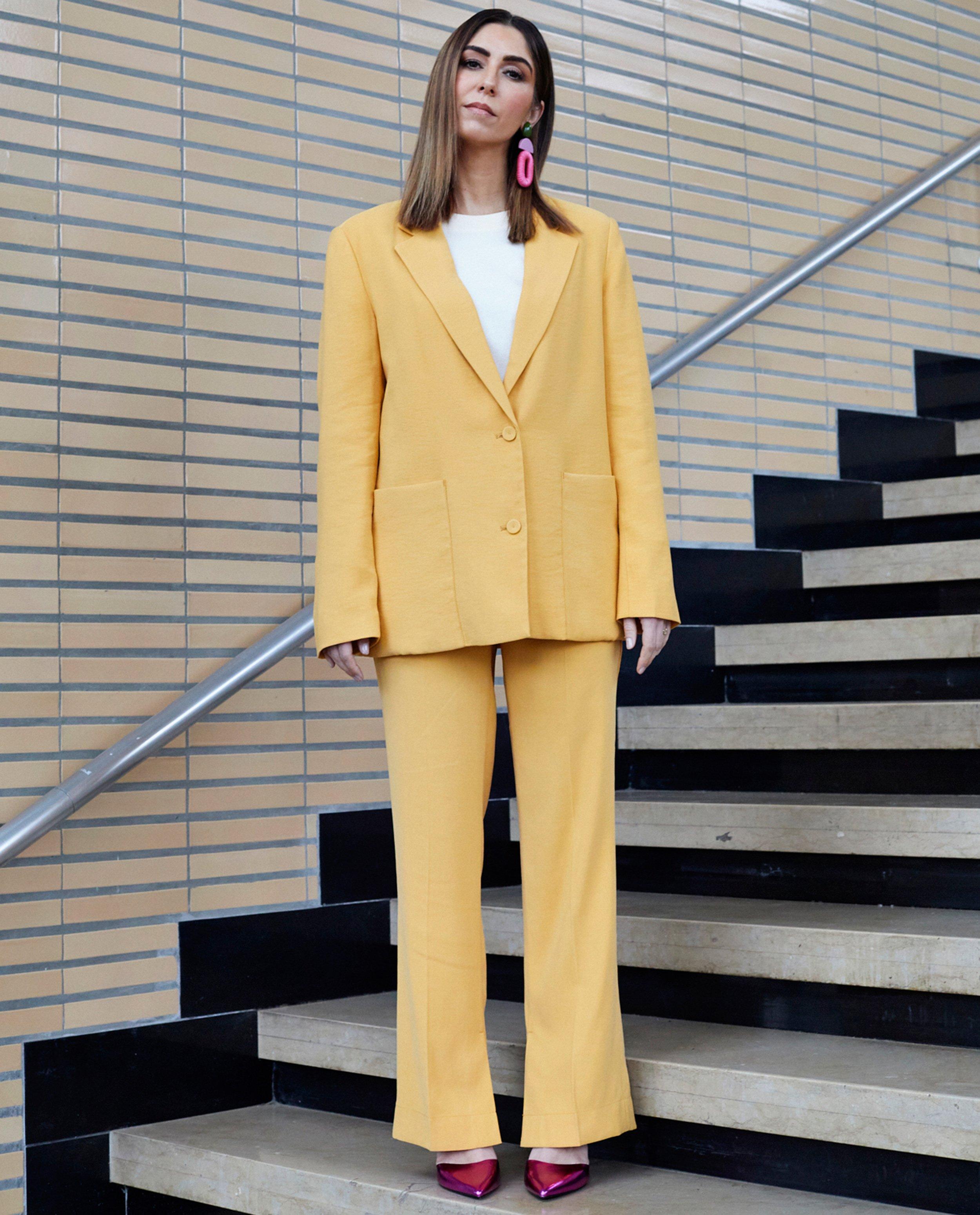 Pantalon jaune, coupe à jambes larges - null - Kim Van Oncen