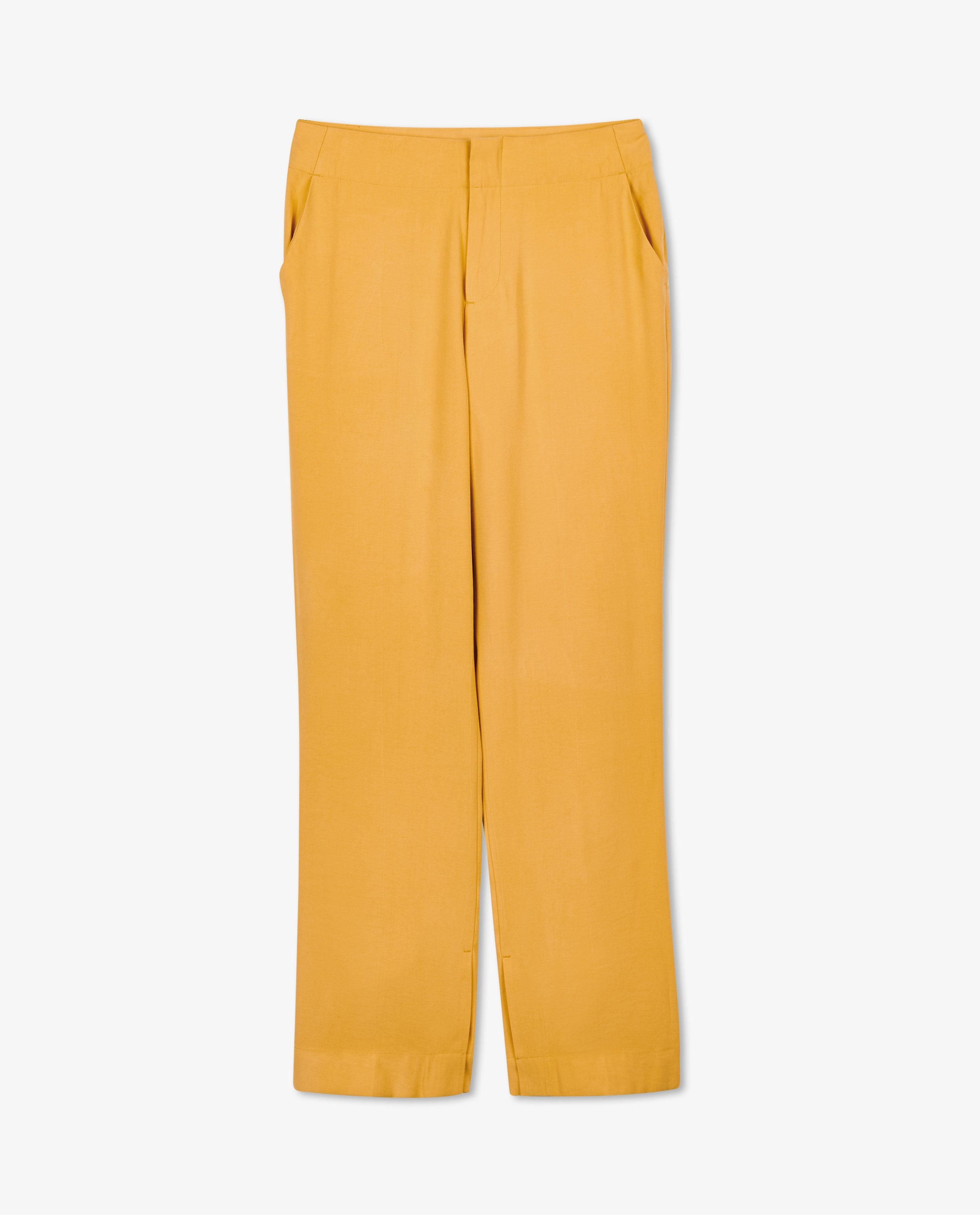 Pantalons - Pantalon jaune, coupe à jambes larges