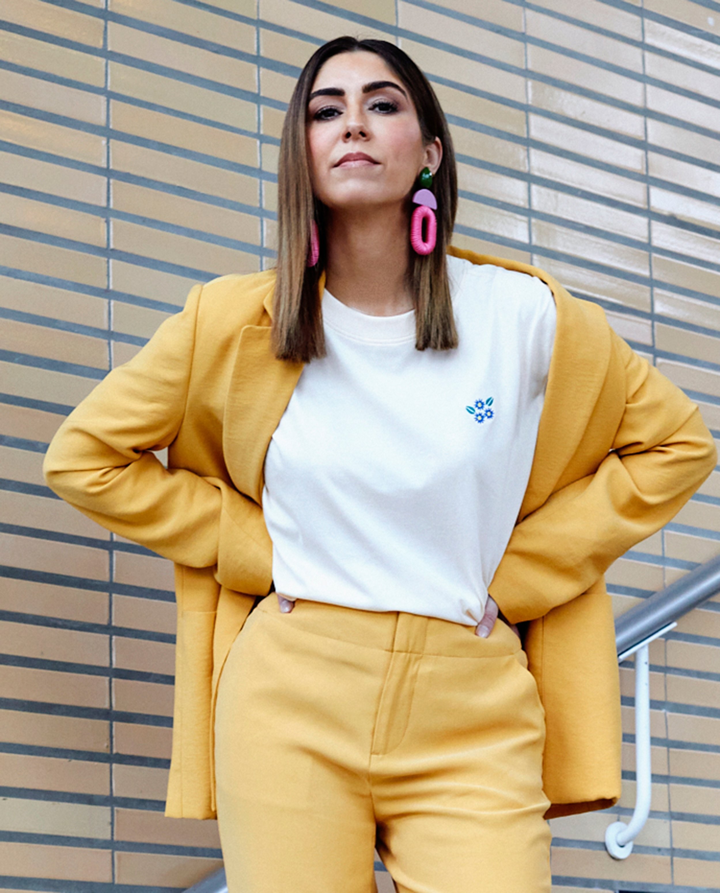 Gele blazer, straight fit - null - Kim Van Oncen